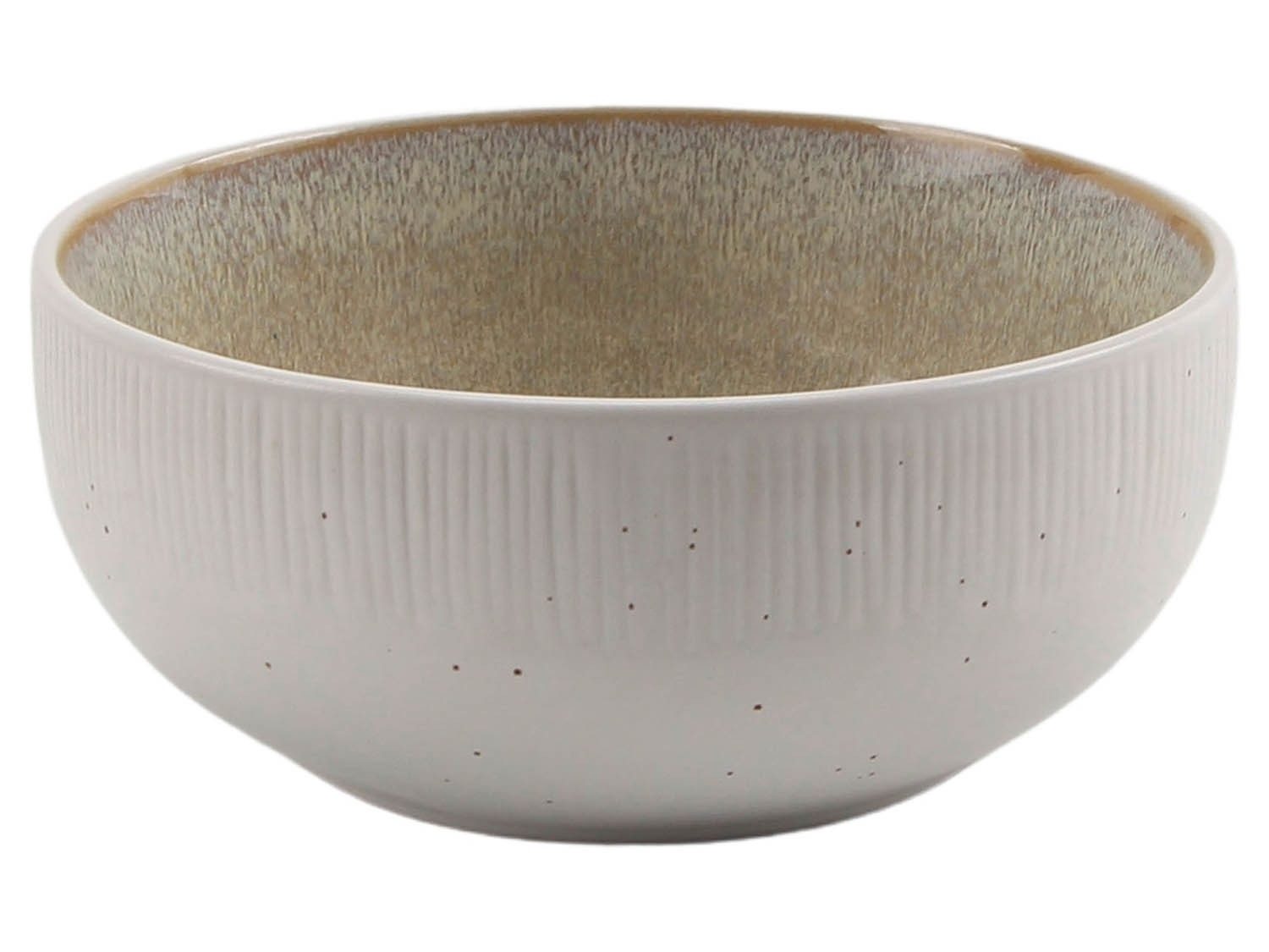 HIT Trading Müslischale TIZIANA, Beige, Weiß, Ø 13,7 cm, Steingut, (6-tlg), spülmaschinengeeignet