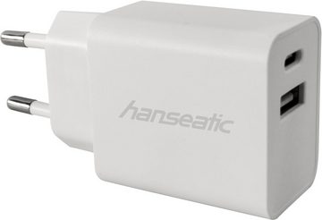 Hanseatic Smartphone-Ladegerät (USB Ladegerät und QI-Ladeadapter, 1,5m Kabellänge)