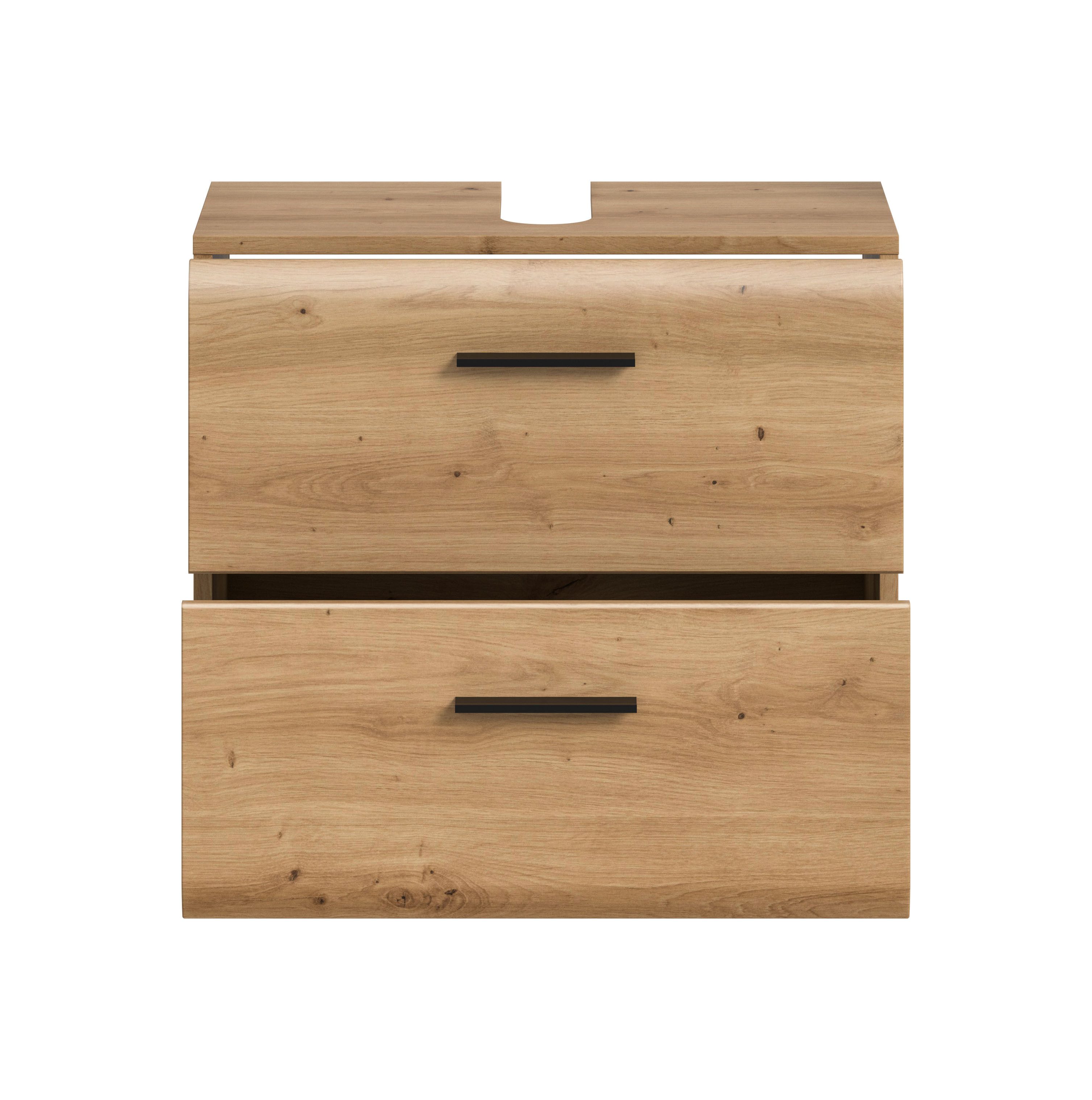 furnling Waschbeckenunterschrank Ivy Artisan Oak, 2 Schubladen, kratzfeste Eiche Optik Oberfläche – Bild 4 von 5