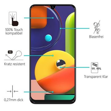 CoolGadget Schutzfolie Panzerfolie für Samsung Galaxy A70, (9H Härtegrad, 2x Schutzglas, 1xReinigungset), Displayfolie Panzer Schutzfolie 2 Stück für Samsung A70 Glas Folie