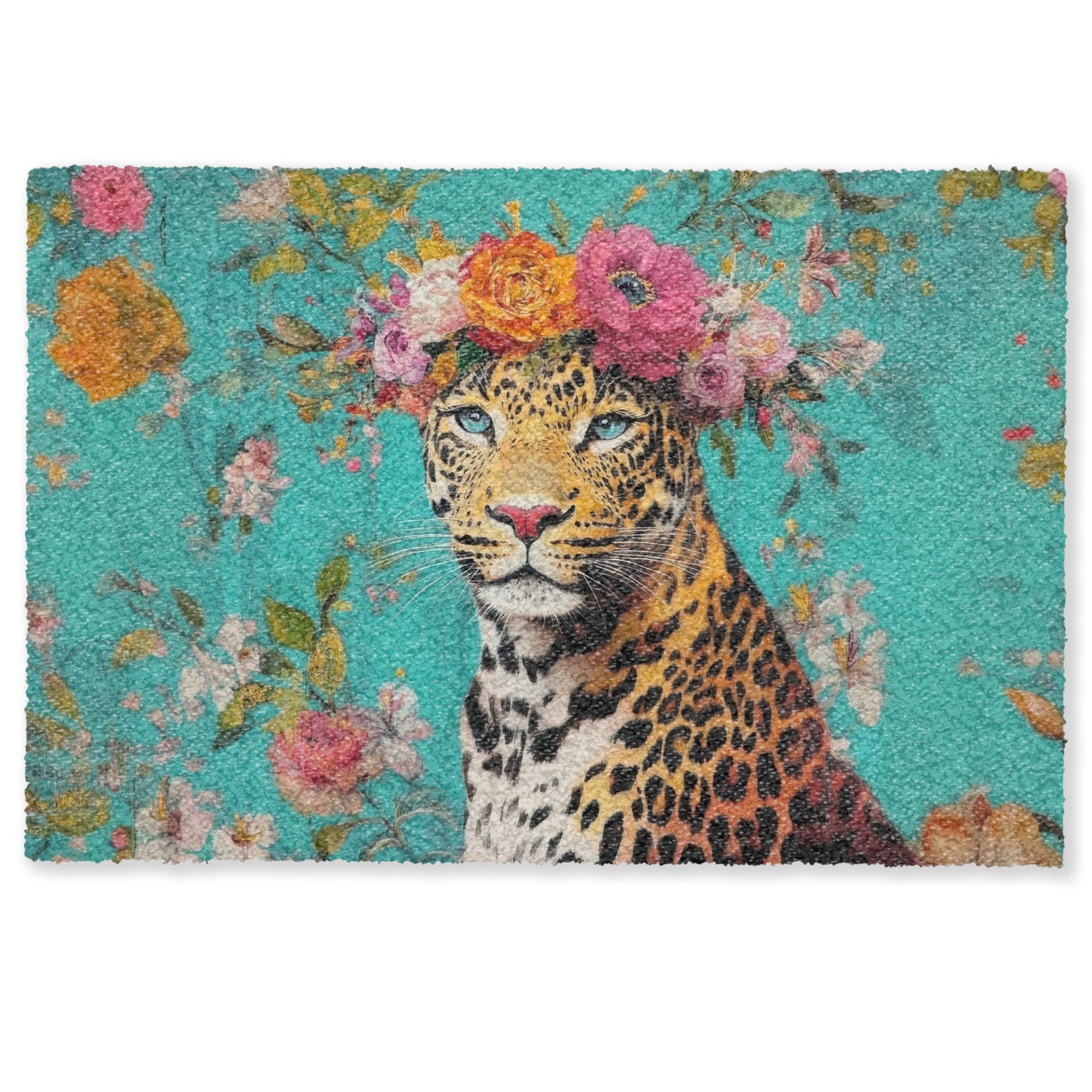 MuchoWow Fußmatte Leopard - Blumen - günstig online kaufen