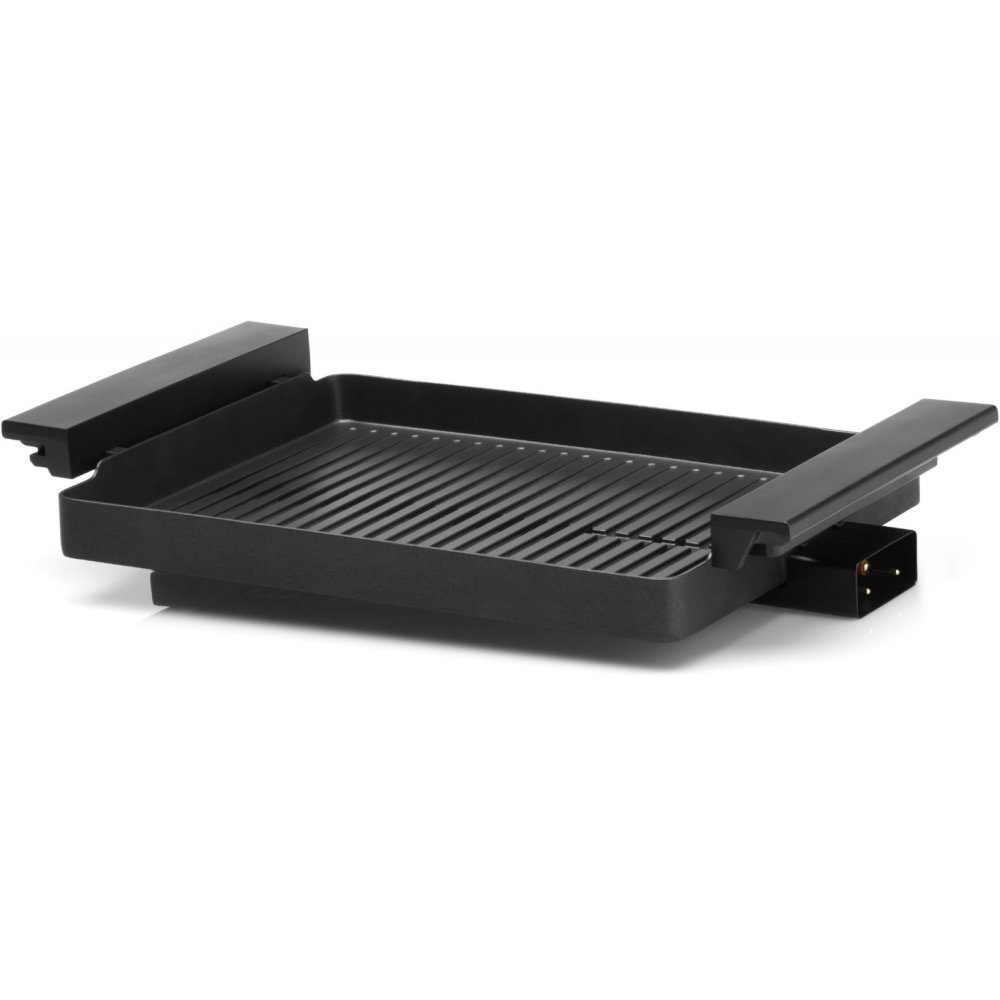 WMF Tischgrill Lono gerippt mit silber/schwarz Glasdeckel - - Tischgrill