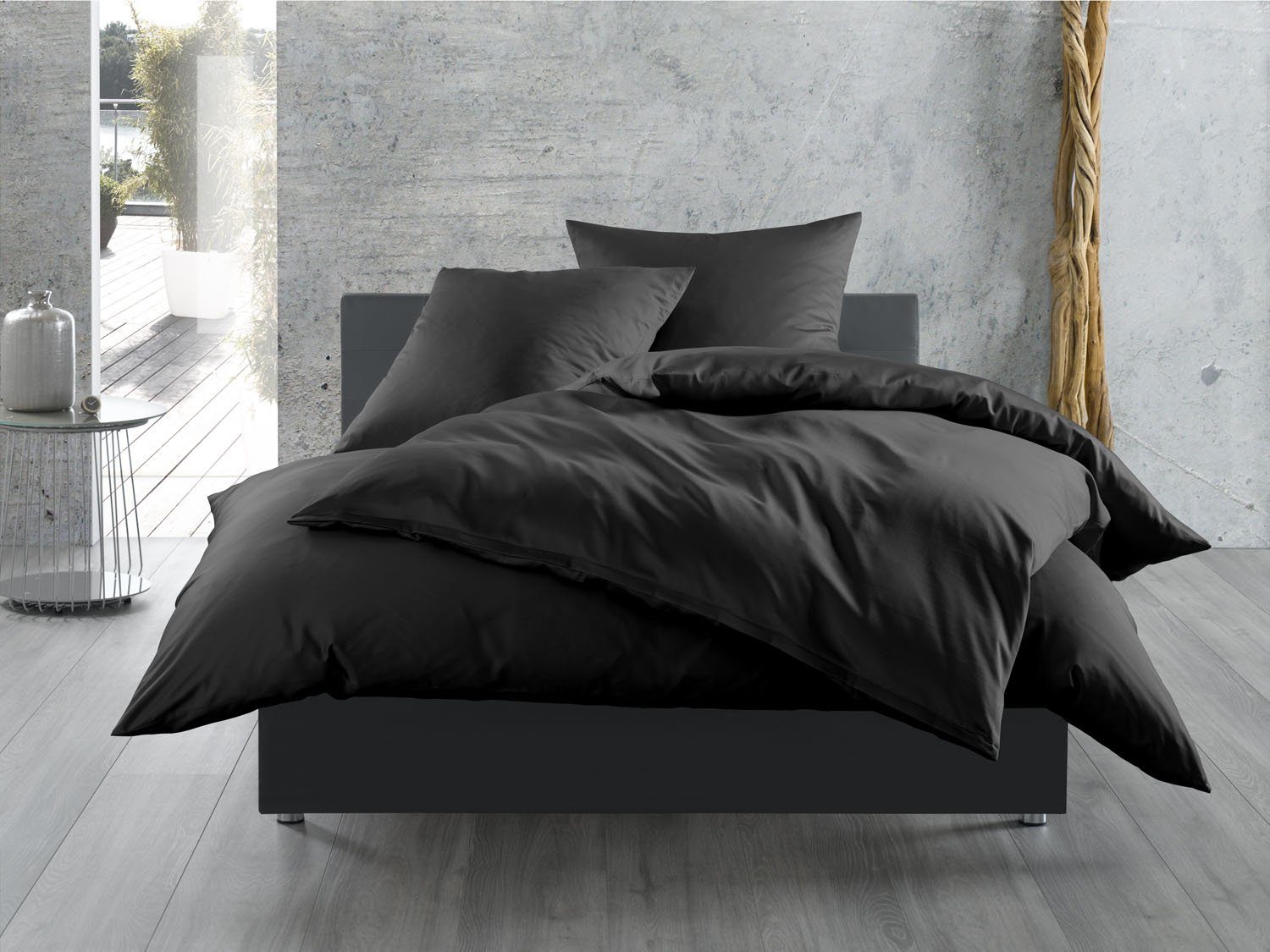 BETTWAESCHE-MIT-STIL Bettwäsche Mako Satin Bettwäsche uni günstig online kaufen
