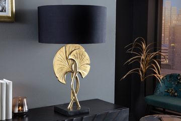 riess-ambiente Tischleuchte GINKGO 62cm schwarz / gold, Ein-/Ausschalter, ohne Leuchtmittel, Wohnzimmer · Metall · Baumwolle · Marmor · Modern