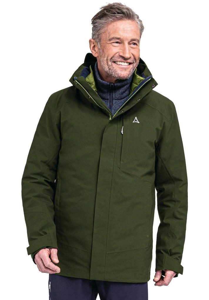 Schöffel Winterjacke Auerspitz 3in1 (wasser- und winddicht, atmungsaktiv) dunkelgrün Herren