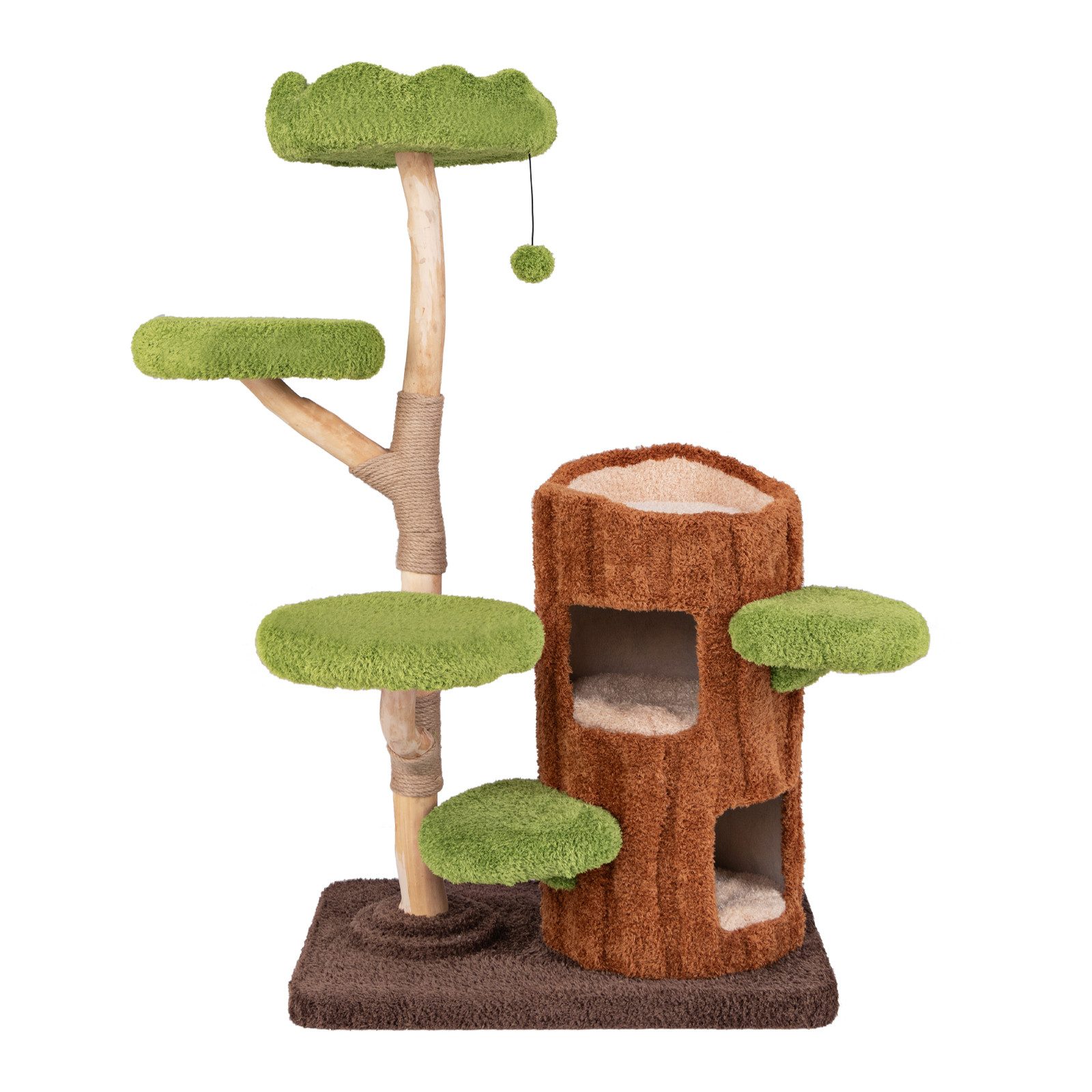 KOMFOTTEU Kratzbaum, Katzenturm mit Jutesäule, Sisalplatte, 80 x 50 x 141cm