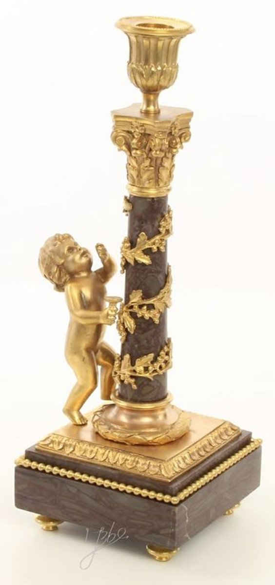 Casa Padrino Kerzenhalter Jugendstil Kerzenhalter Set Gold / Schwarz 11 x 12,4 x H. 31,5 cm - Barock & Jugendstil Deko