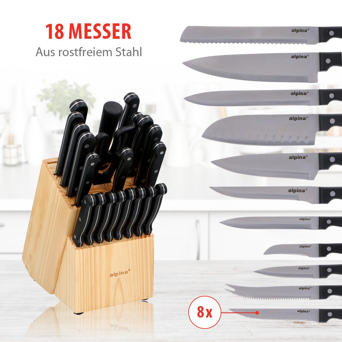 Alpina Messer-Set alpina Messerblock 22Teilig