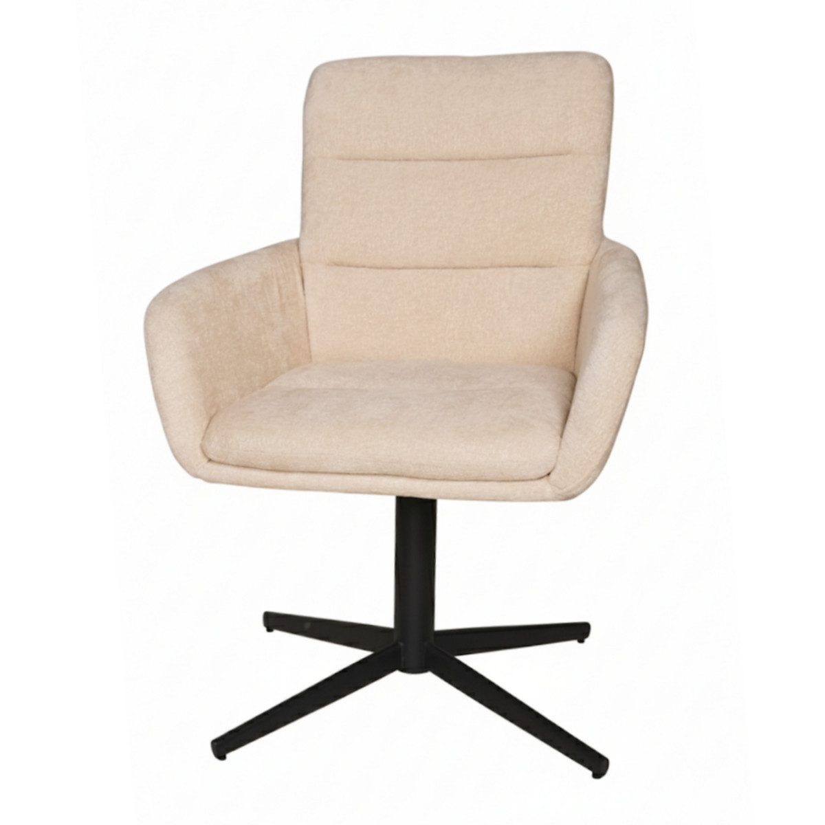 Liadomo Armlehnstuhl Lorient (zwei Farben zur Auswahl), Textilbezug Schäfchenstoff, Armlehnen, Sterngestell Metall