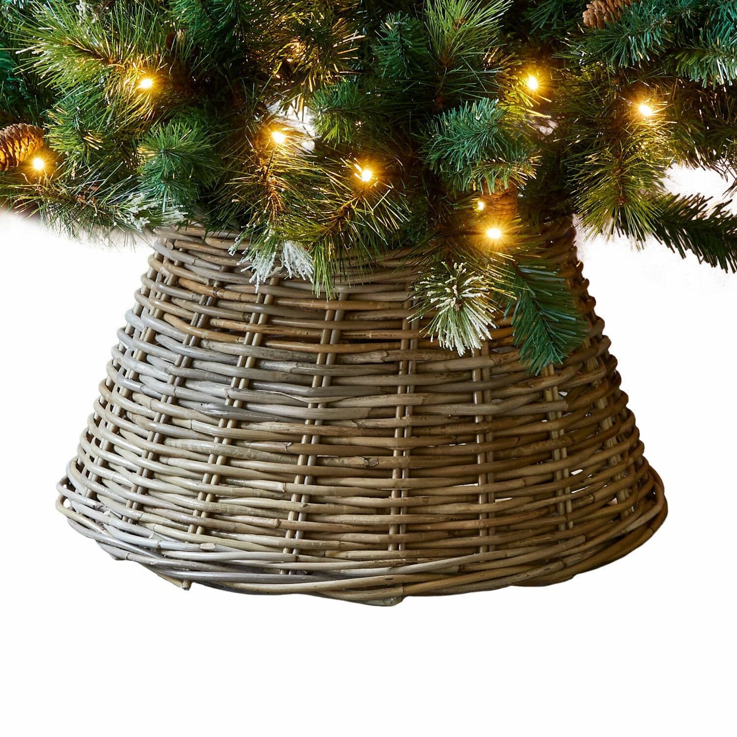 Dekokorb Weihnachtsbaum-Umrandung Kiente beige