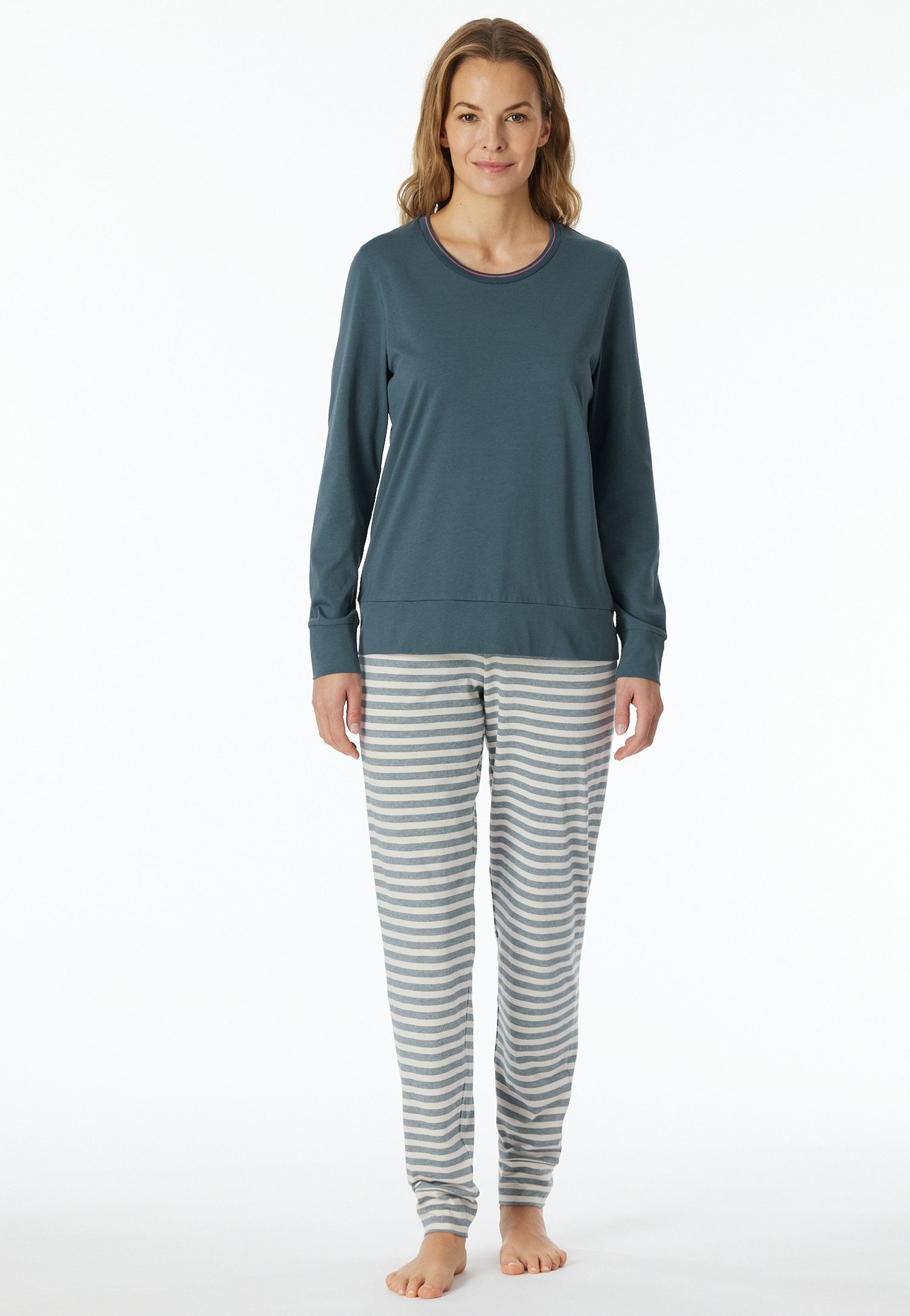 Schiesser Damen-Schlafanzug Langarm & Lange Hose – Bequemer Pyjama Für Gemütliche Nächte