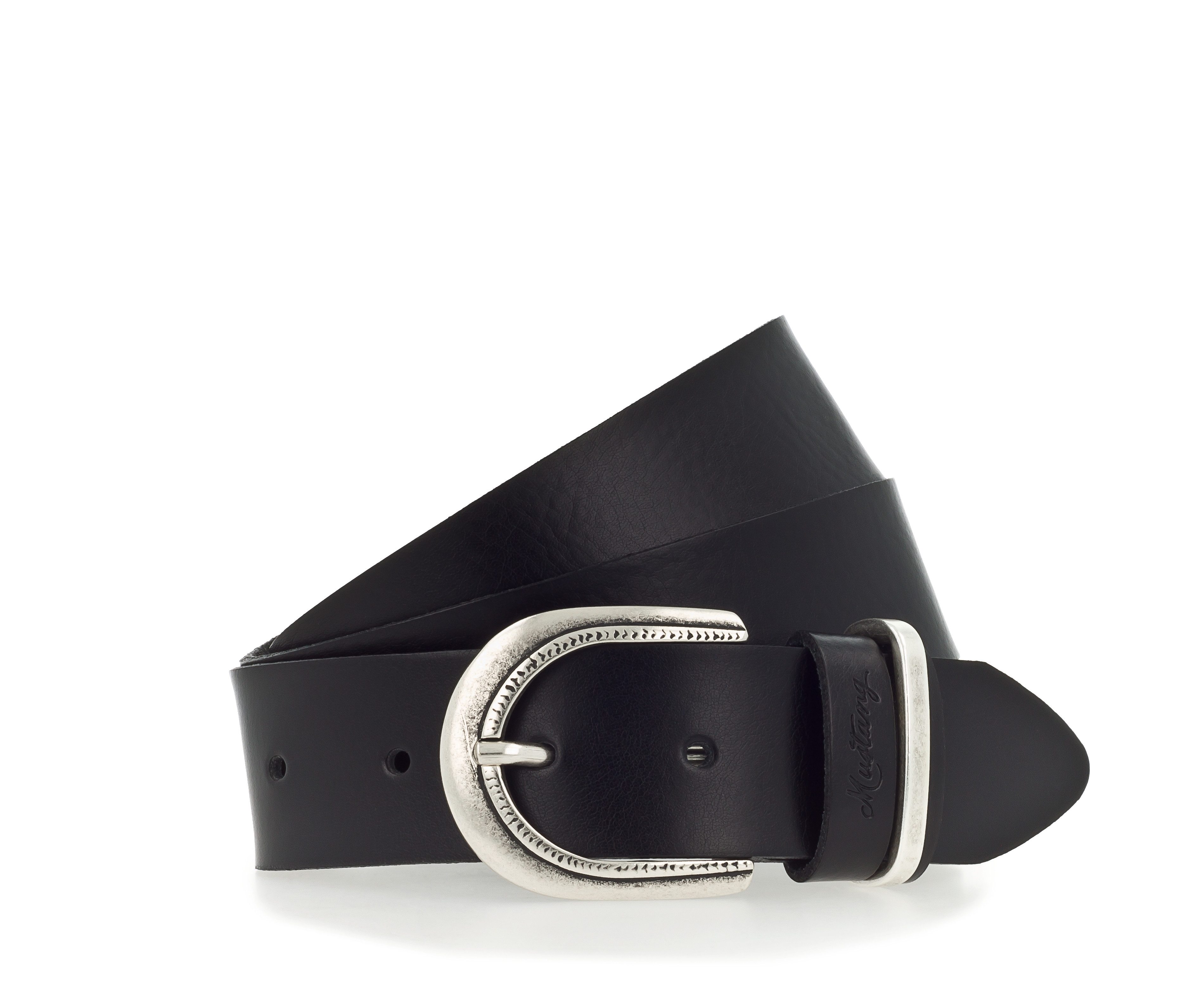 MUSTANG Ledergürtel Mit dunklen Airbrushkanten und einer ovalen Dornschließ günstig online kaufen