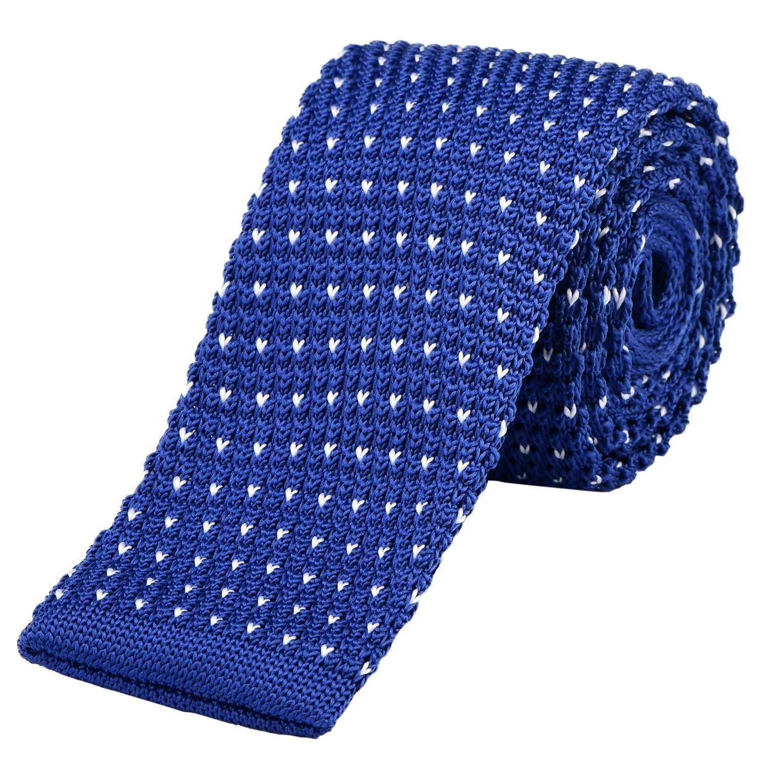 DonDon Krawatte schmale Krawatte 5 cm Wollkrawatte (Packung, 1-St) Strickkrawatte, Retro-Look, für Büro oder festliche Veranstaltungen königsblau