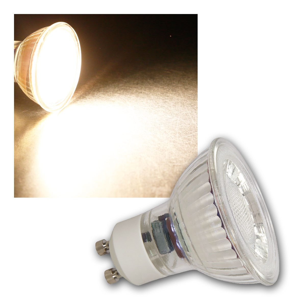 McShine LED-Leuchtmittel GU10 LED Strahler "MCOB" 7W 550lm warmweiß 36°, warmweiß