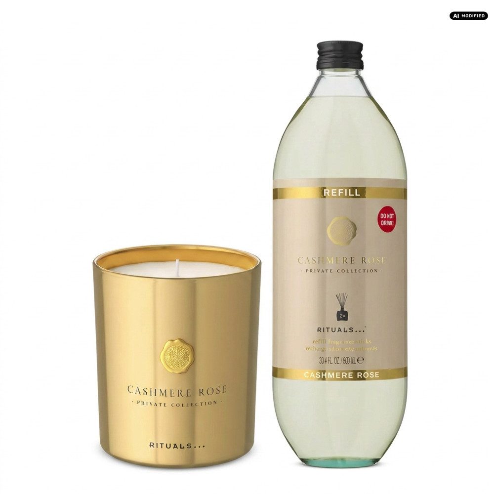 Rituals Duftkerze Rituals Cashmere Rose Home Fragrance Duo., Harmonisch abgestimmtes Cashmere Rose Duft-Duo