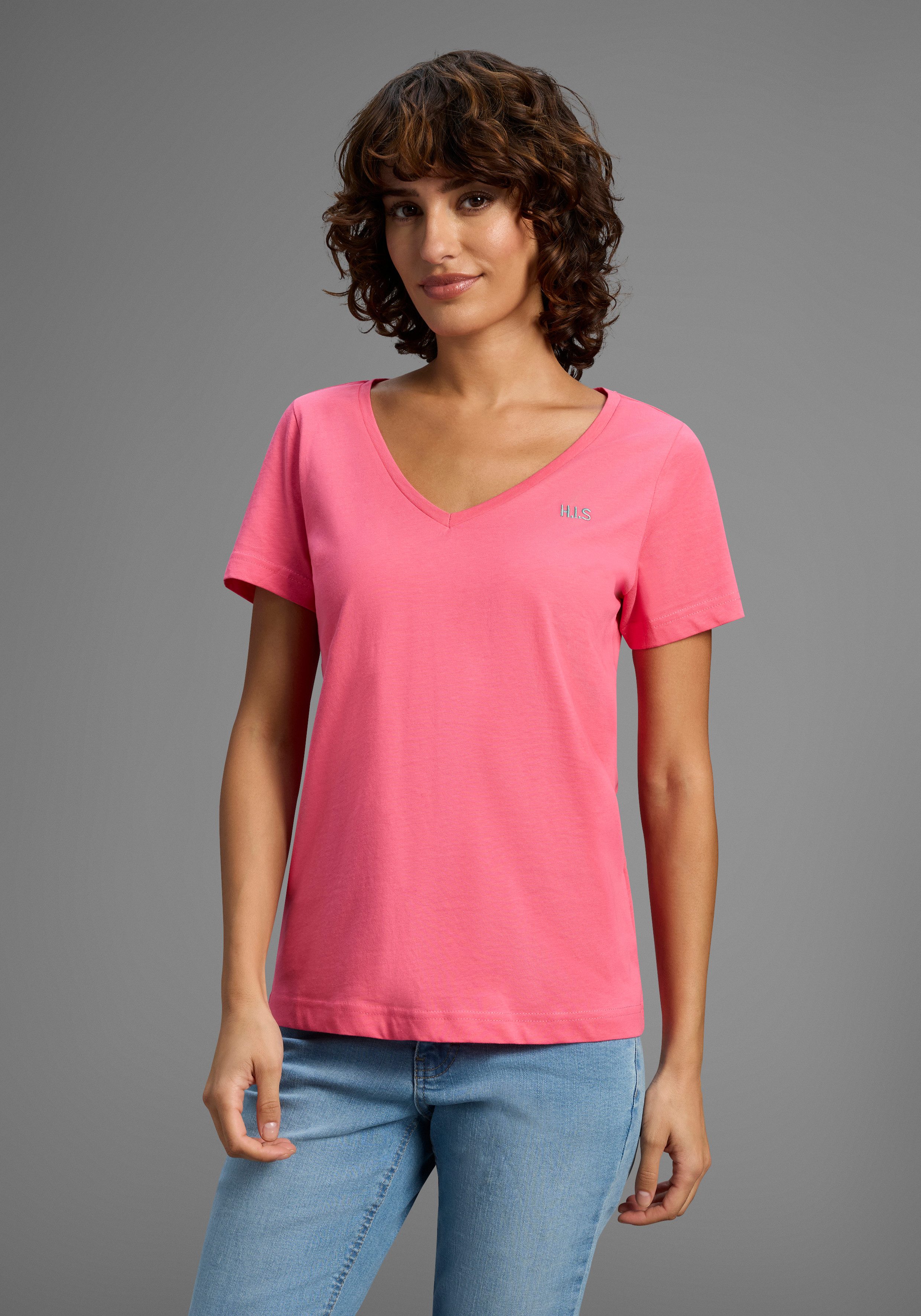 H.I.S T-Shirt Essential-Basics (Spar-Set, 3er-Pack) hüftlange Passform, fig günstig online kaufen