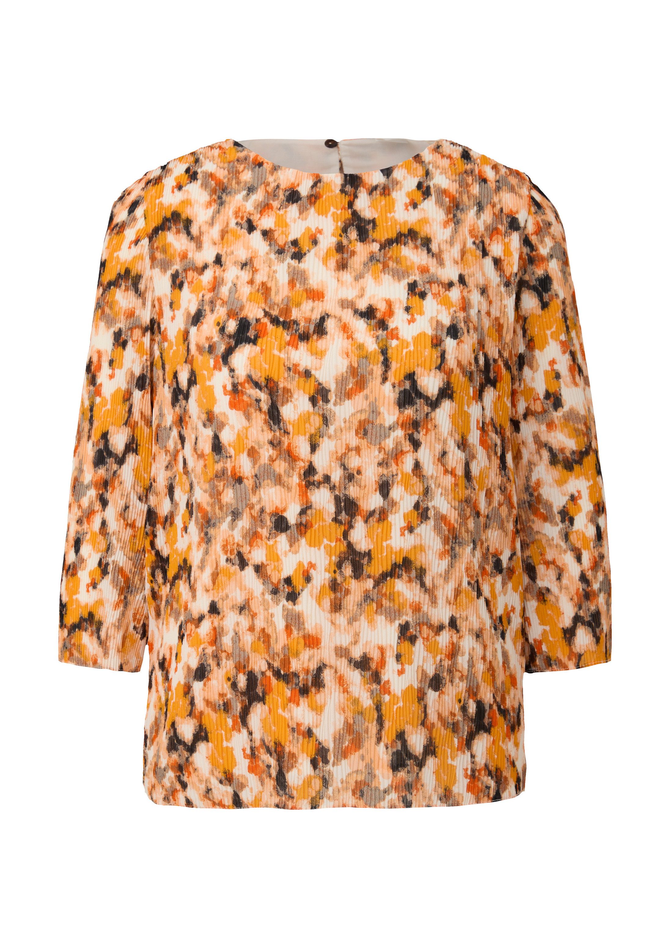 s.Oliver Kurzarmbluse Bluse Chiffon-Bluse mit Webstruktur
