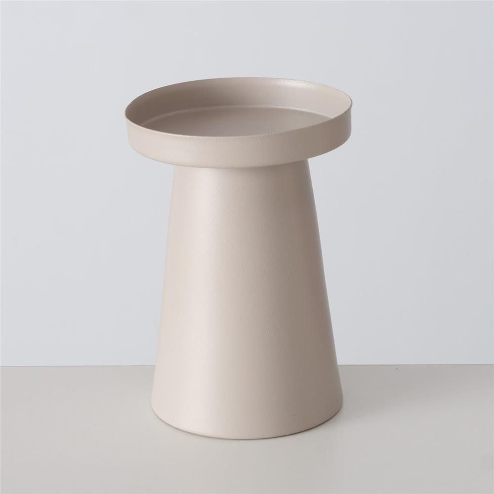 BOLTZE Windlicht Kerzenhalter Pius 2er Set Metall beige, zeitlos, pulverbeschichtet, mit Glaseinsatz, gemütliche Atmosphäre – Bild 3 von 5