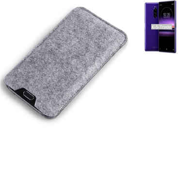 K-S-Trade Handyhülle für Sony Xperia 1, Filz Handyhülle Schutzhülle Filztasche Filz Tasche Case Sleeve