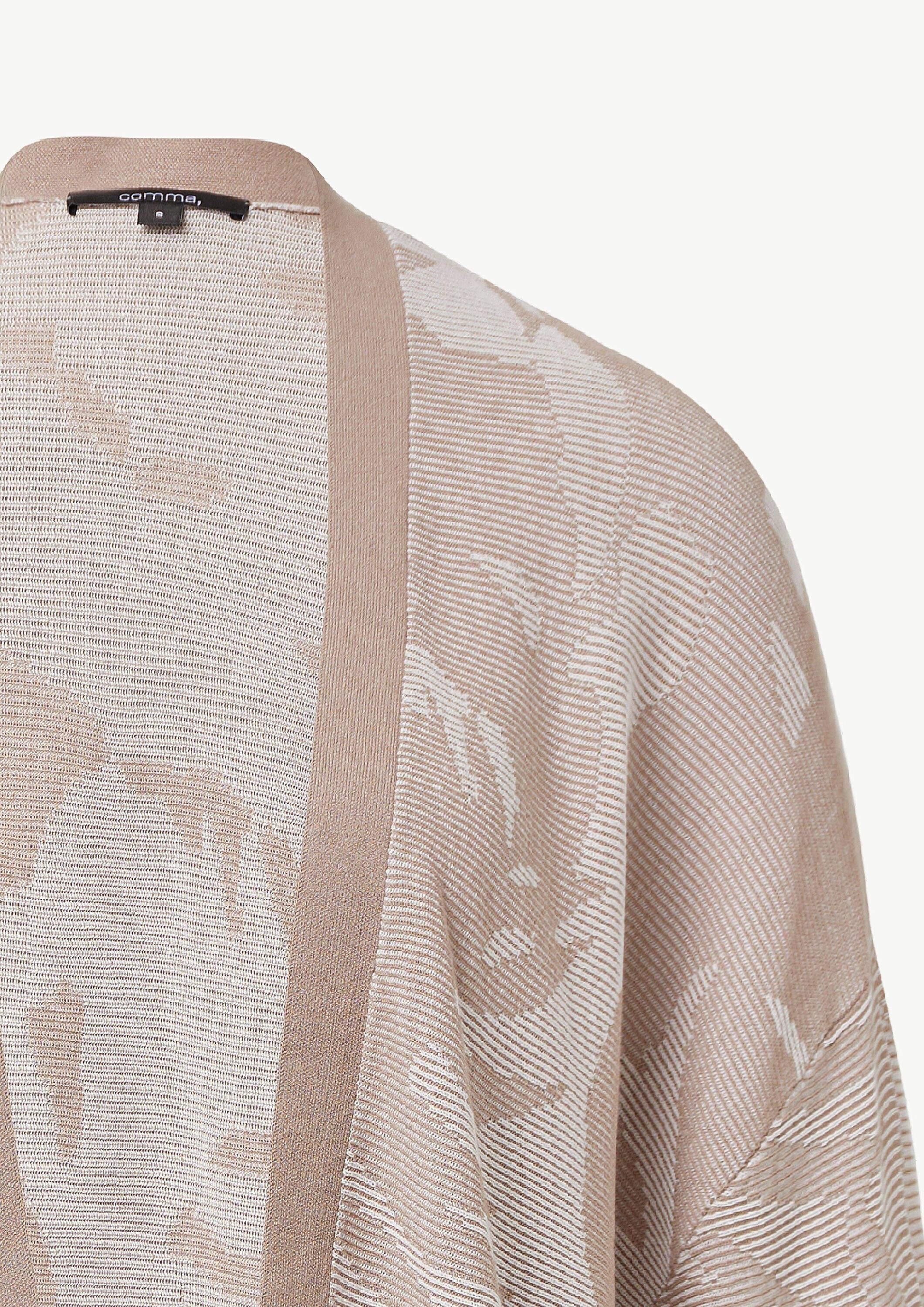 comma Cardigan Strickjacke Floral gemusterter Cardigan aus Feinstrick