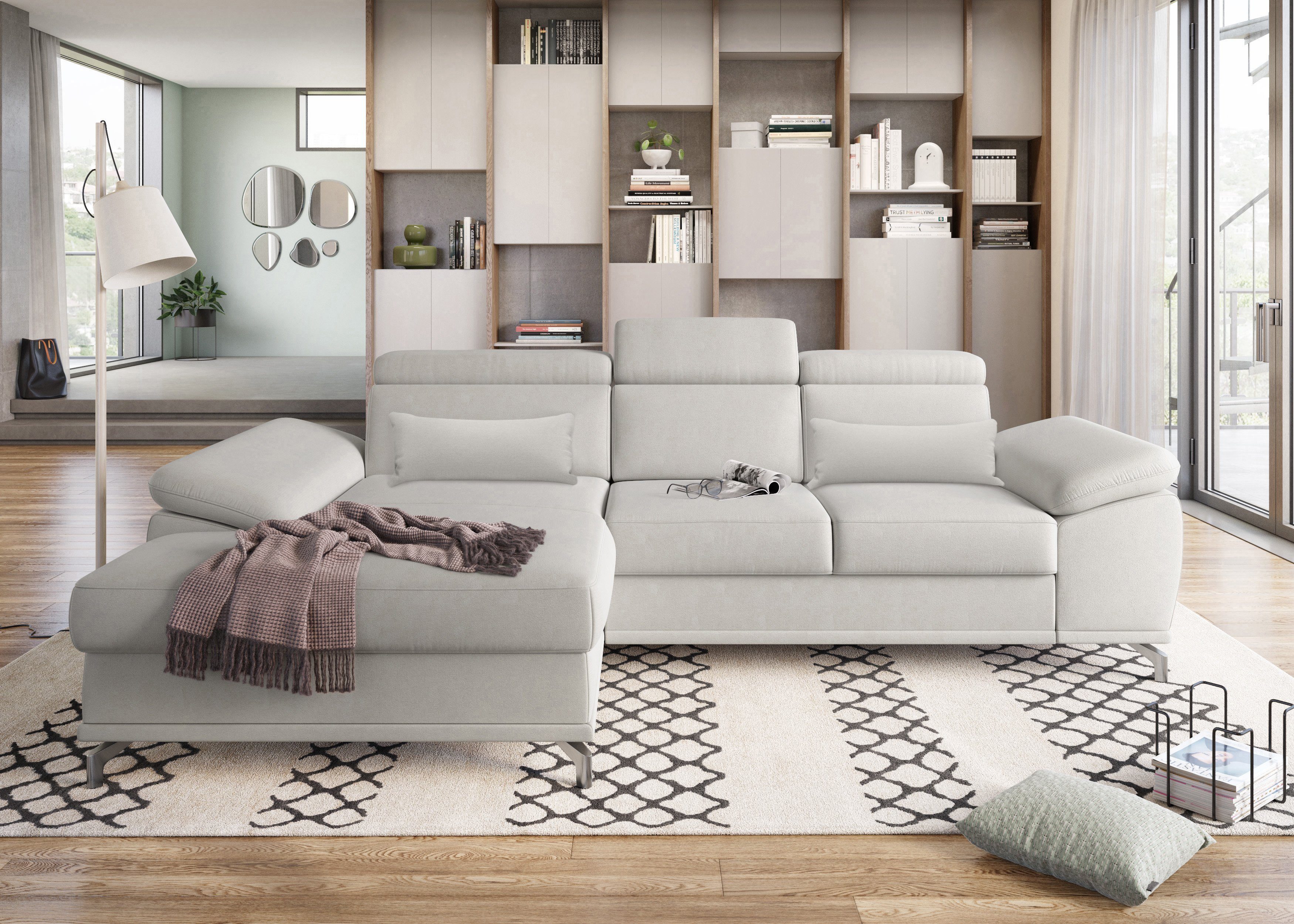 sit&more Ecksofa "Cabrio L-Form, mit Sitztiefenverstellung, Arm- und Kopfte günstig online kaufen