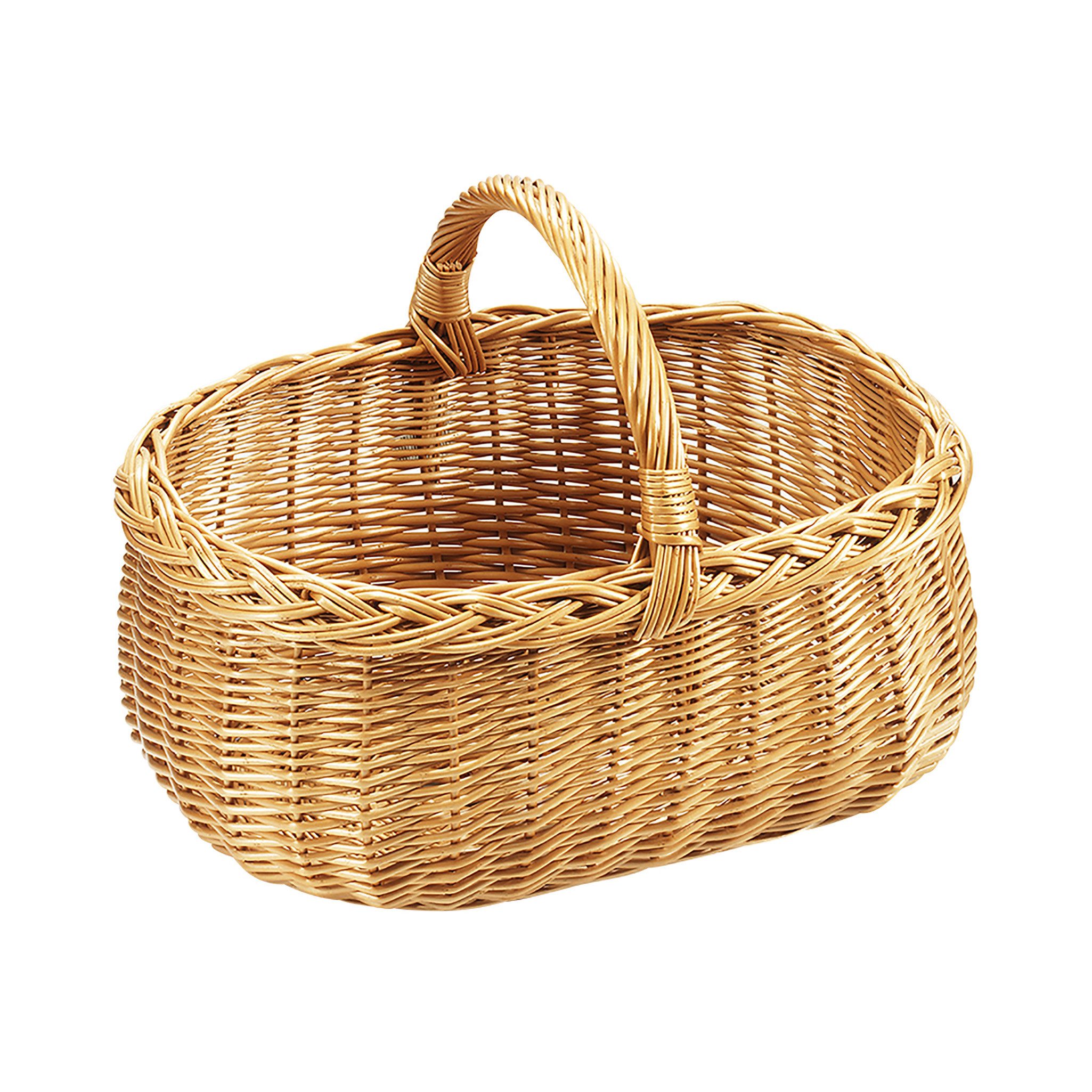 Kobolo Einkaufskorb Henkelkorb aus gekochter Weide eckig, 28 l günstig online kaufen