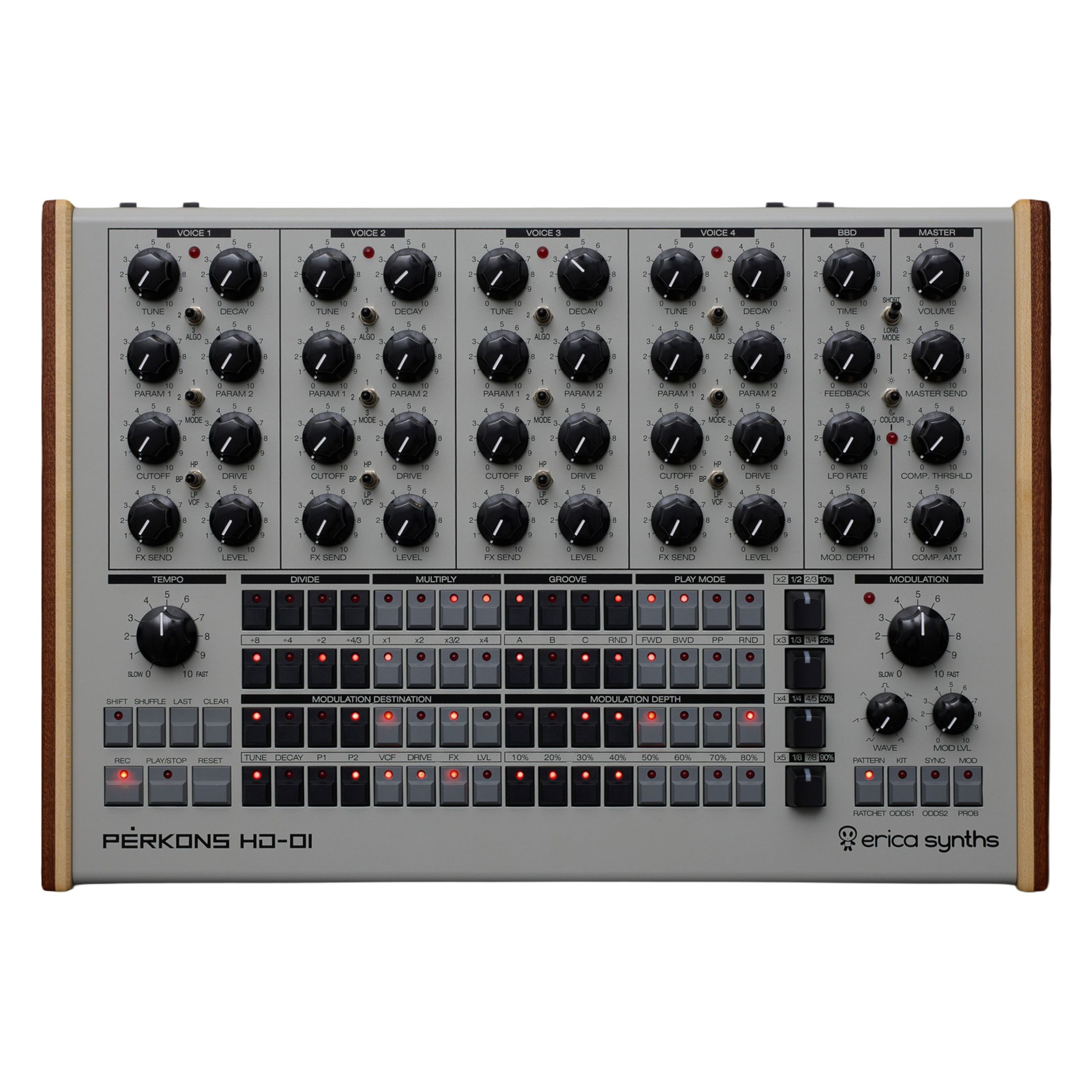 Erica Synths Synthesizer (Groove-Tools, Drumcomputer), Perkons HD-01 Grey Limited Edition - Drum Machine