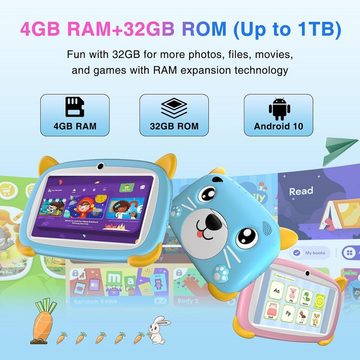 DOOGEE U7 Kinder 4-Kern-CPU mit 4 GB (2+2 Erweiterung) RAM Tablet (7", 32 GB, Android, Mit den besten und erstaunlichsten Funktionen, attraktivem Design)