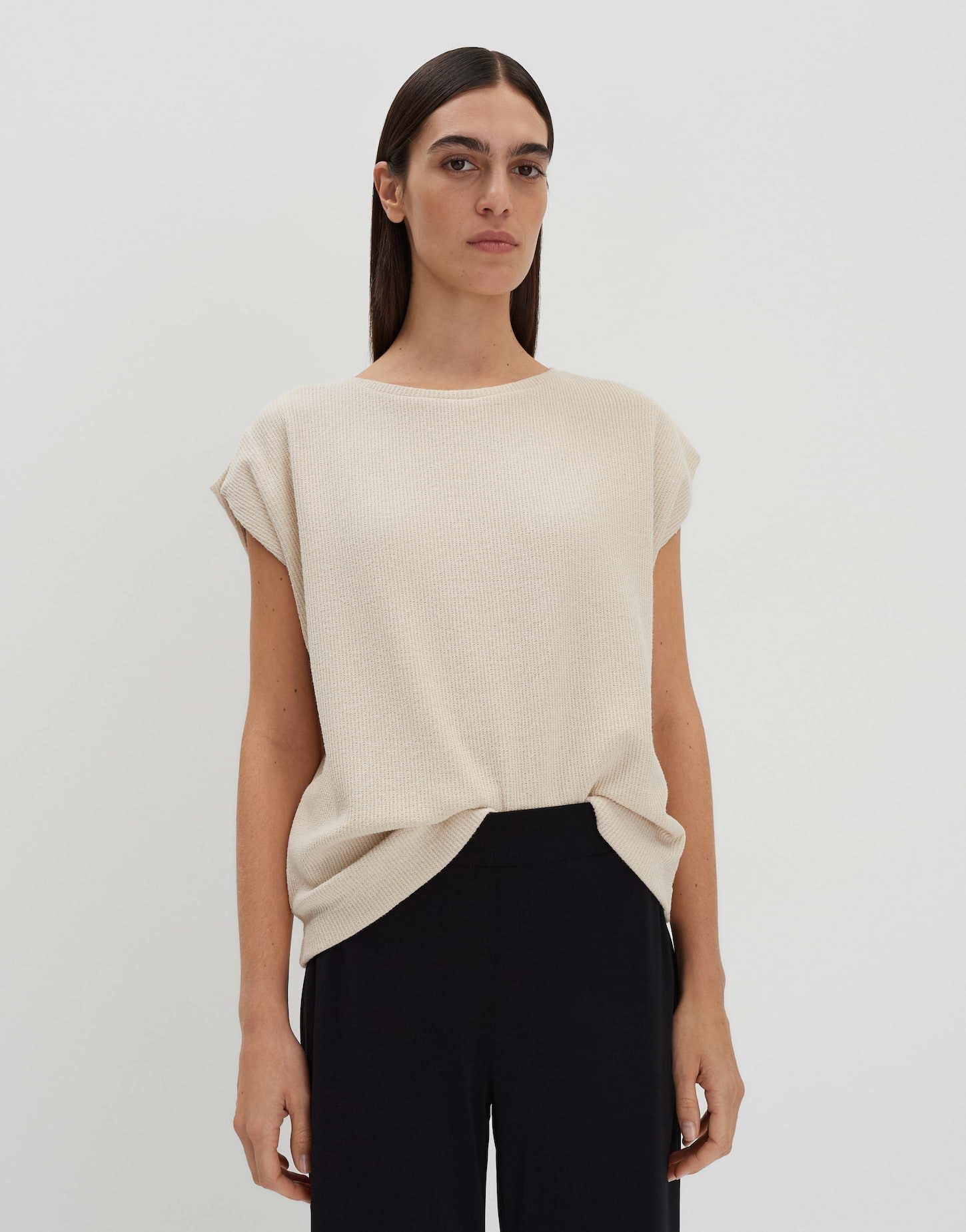 someday Sweatshirt UJANINA Loose mit feiner Rippstruktur