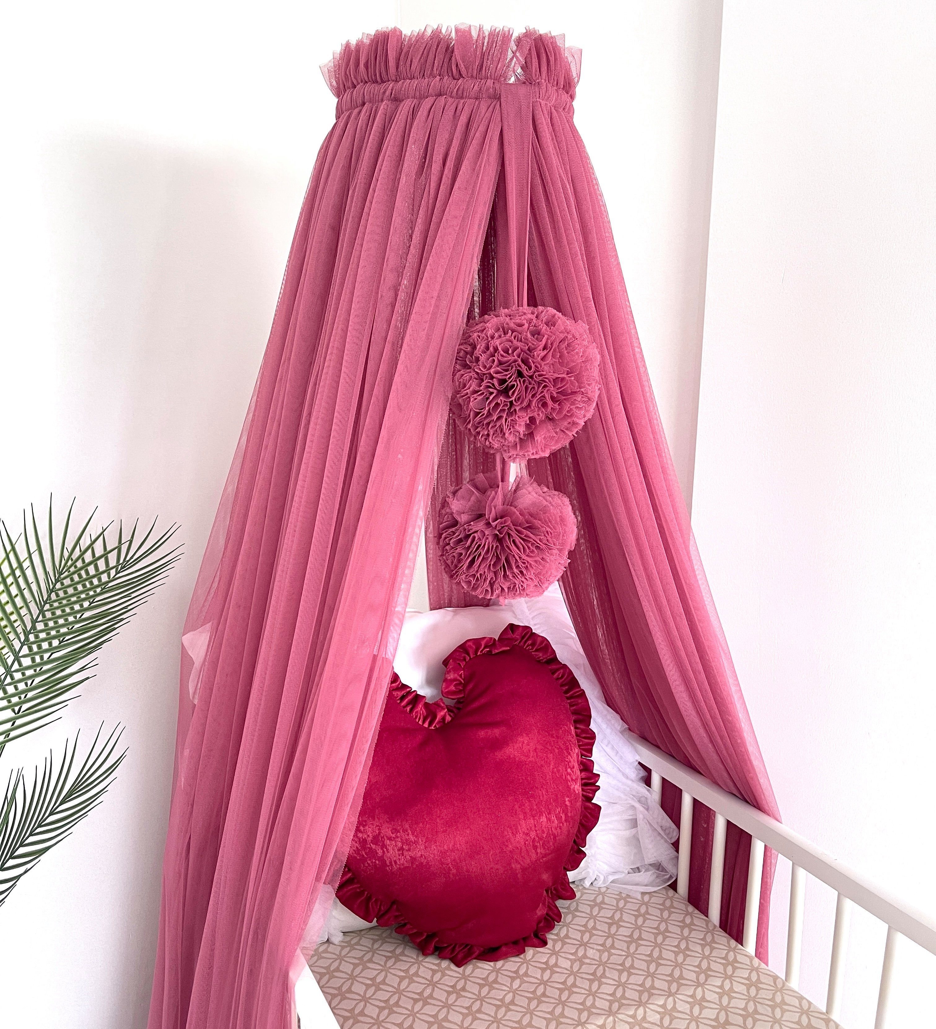 Baby Fancyroom Betthimmel Betthimmel aus 12 Meter Tüll aus 1. Klasse für Kinderbett Gitterbett, Himmel für Babybett Kinderbett