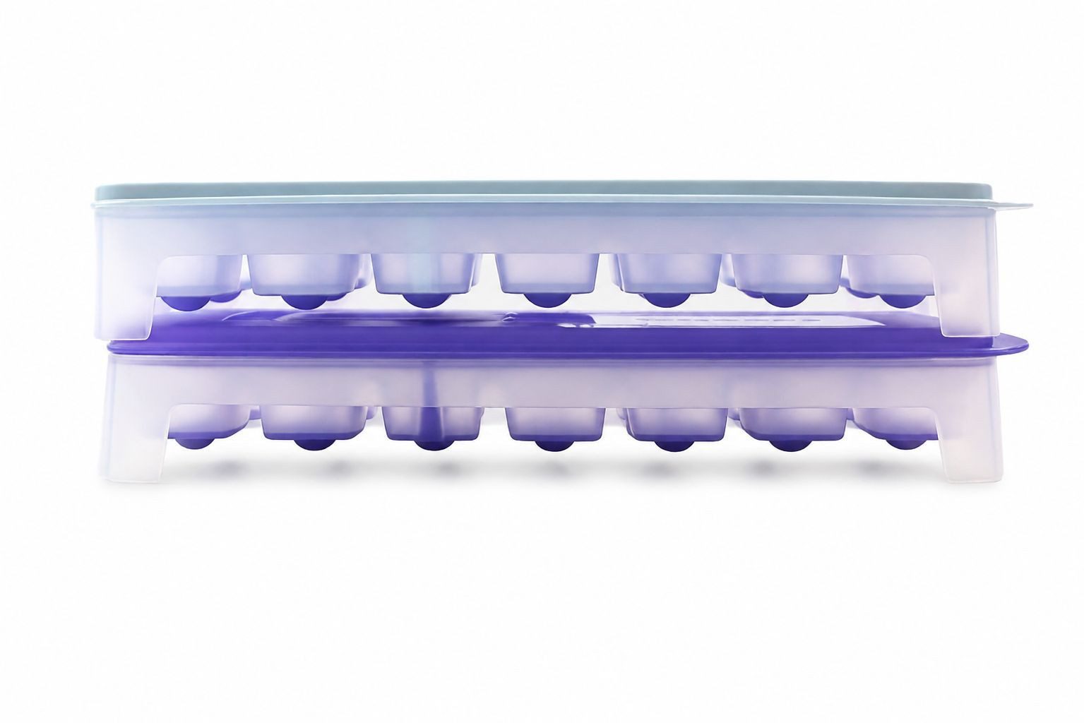 TUPPERWARE Eiswürfelform Eiswürfler lila-weiß + himmelblau