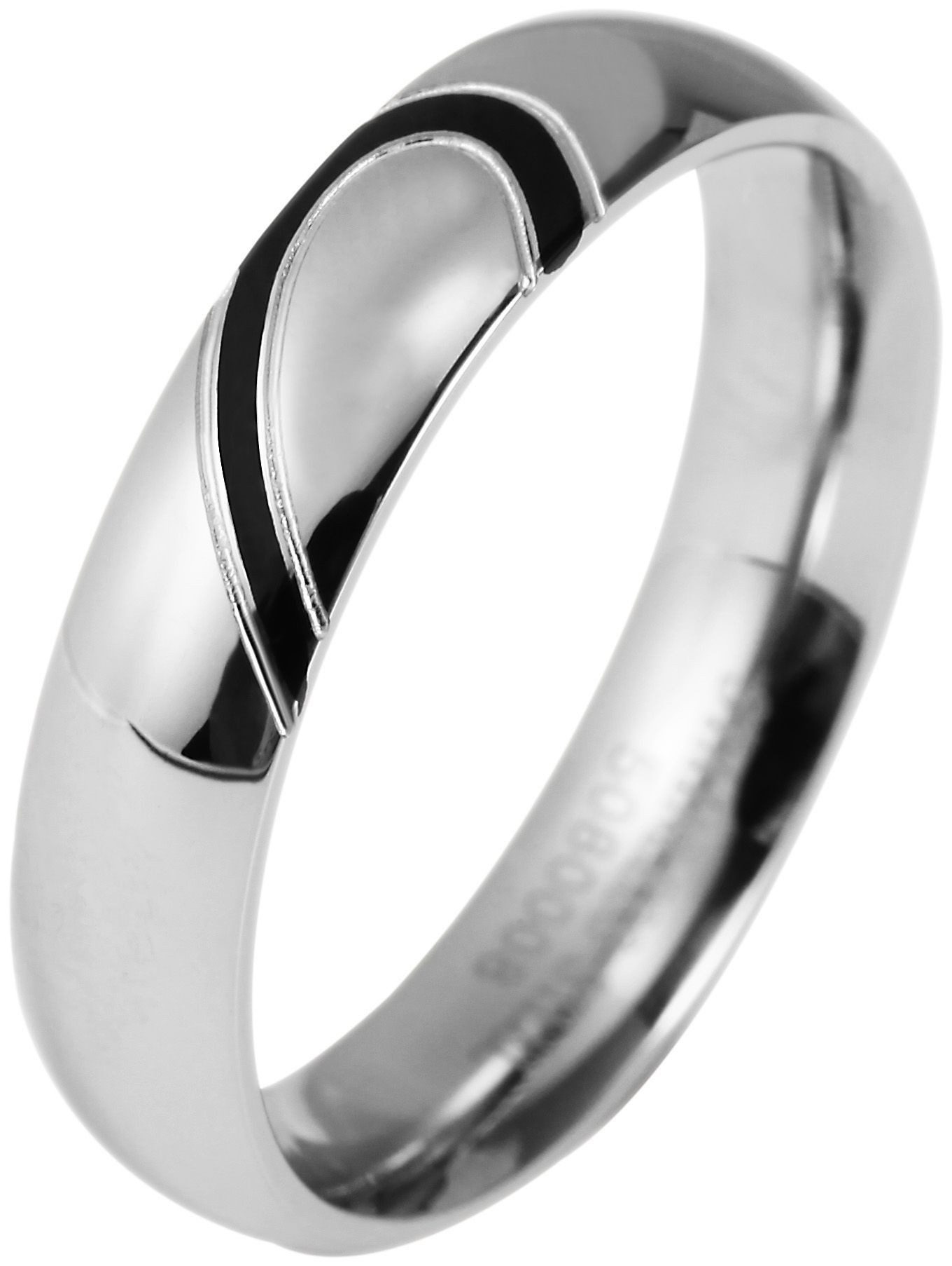 AKZENT Partnerring aus Edelstahl mit Bicolor-Detail, Herren Ring