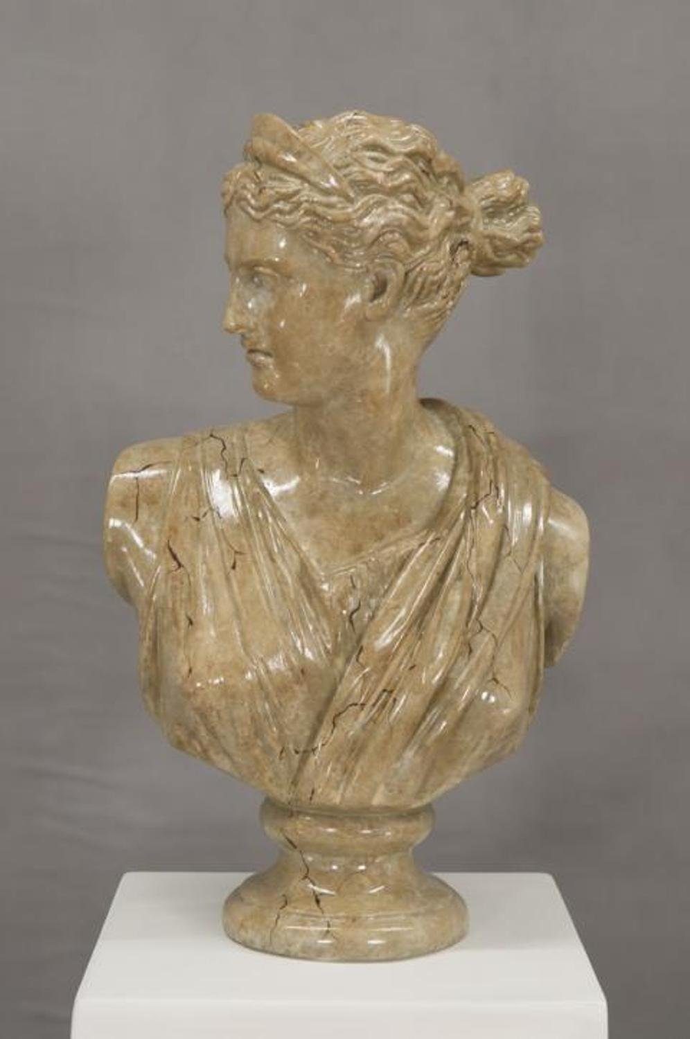 JVmoebel Skulptur Design Büste Helena Dekoration Hellbraun Figuren Statue Troja Figur