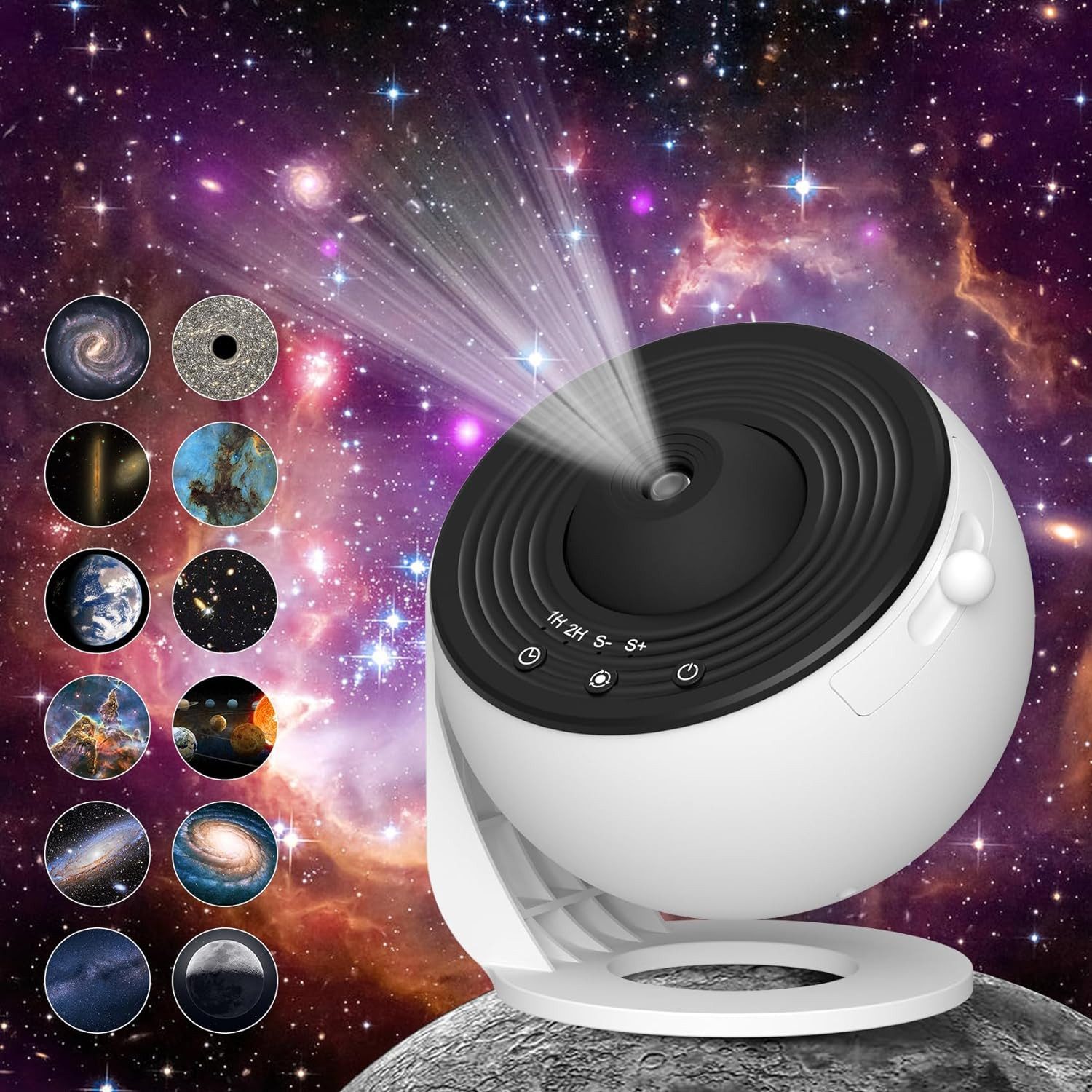 MUPOO Nachtlicht LED Sternenhimmel, Galaxy Projektor Lampe,LED Nachtlicht,360°drehbar, Timer,HD-Bild,für Schlafzimmer,Kinderzimmer,Spielzimmer Deko,Geschenke