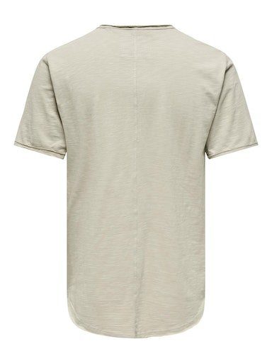 Rundhalsshirt LONGY ONSBENNE SS & NOOS TEE lining NF SONS 7822 silver ONLY
