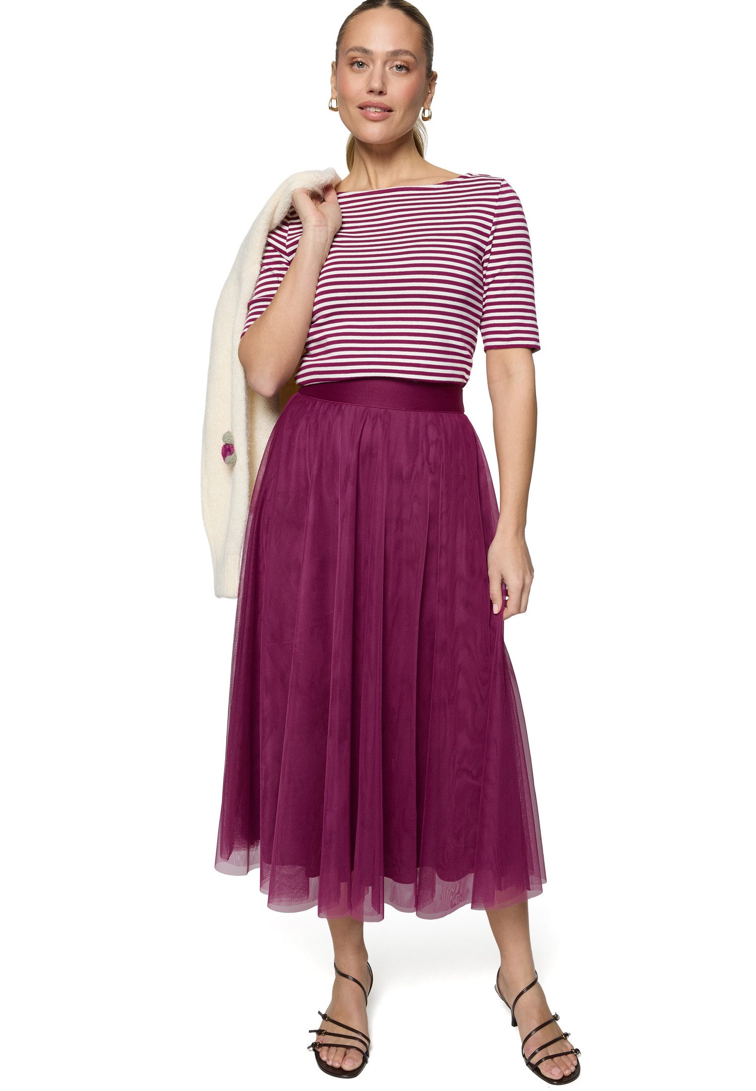 Zero Midirock Damen mit elastischem Bund Material.