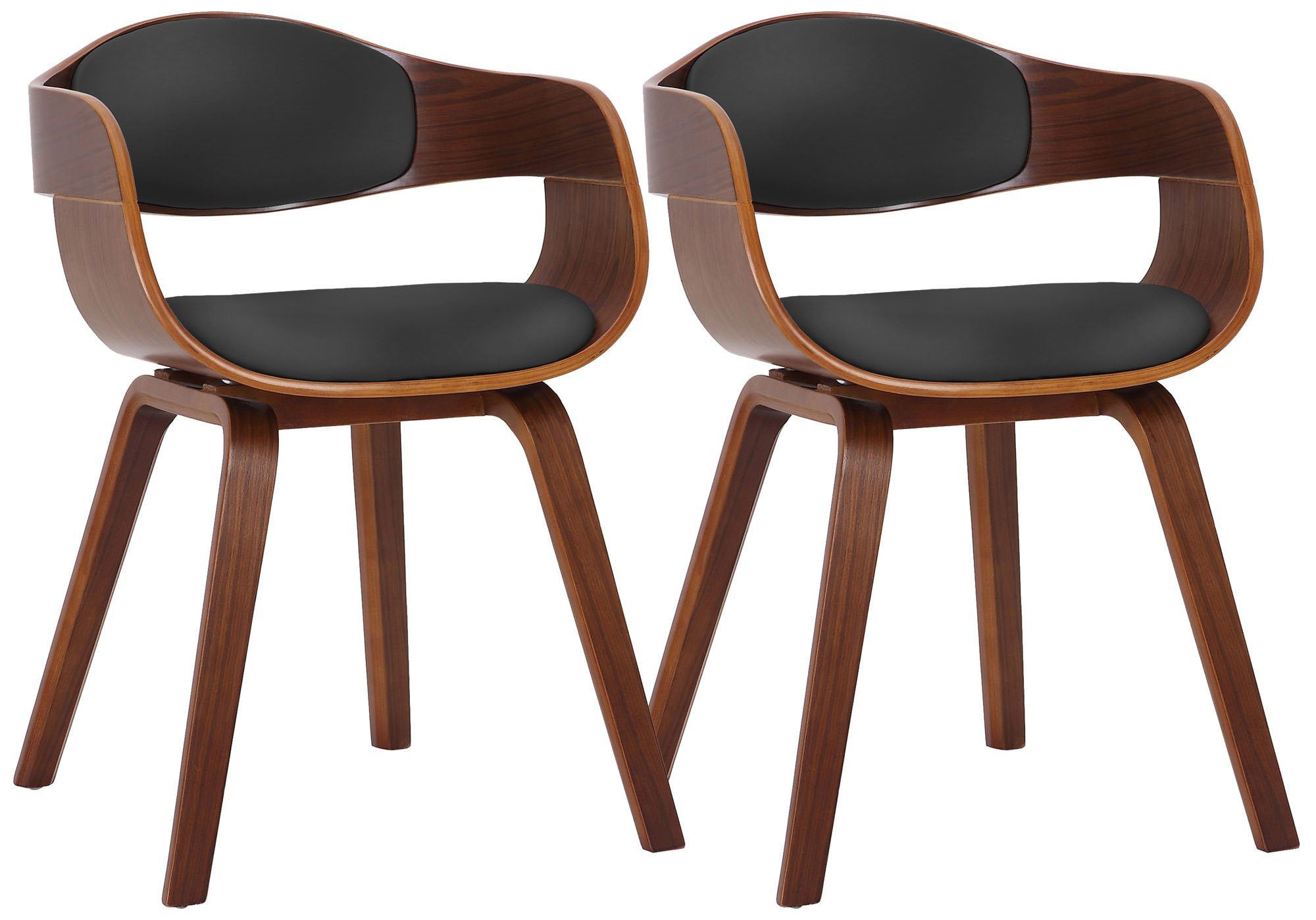 CLP Esszimmerstuhl Kingston Kunstleder (2er Set), Holzgestell