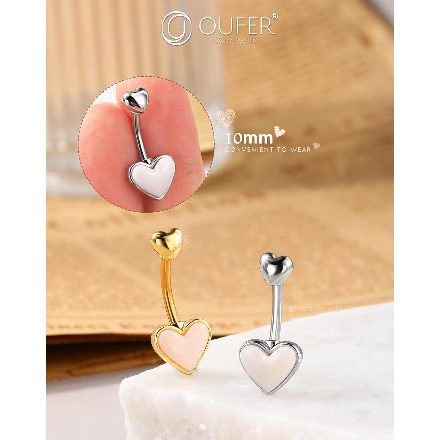 LuxusKollektion Bauchnabelpiercing Bauchnabelpiercing 14G 10mm Herz Ring Op günstig online kaufen