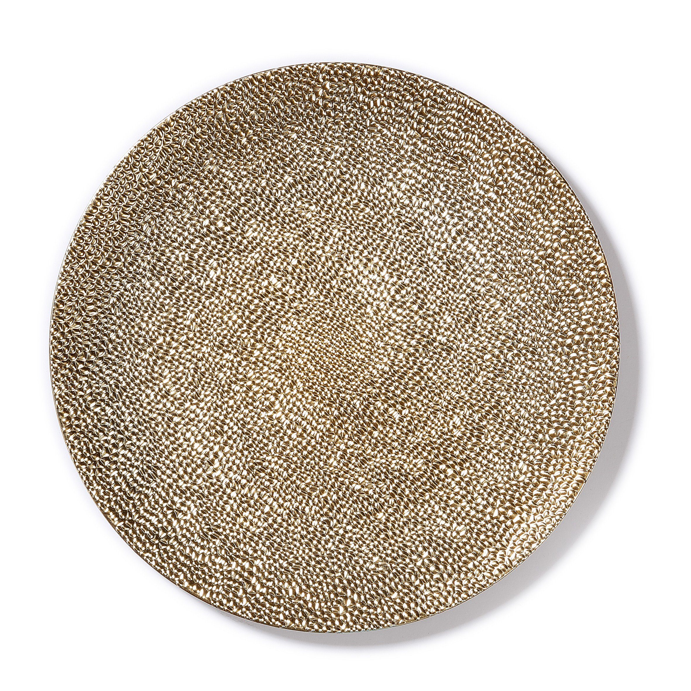 MAGIC by Inge Dekoteller, Dekoteller 33cm Kunststoff gehämmerte Optik - Gold metallic