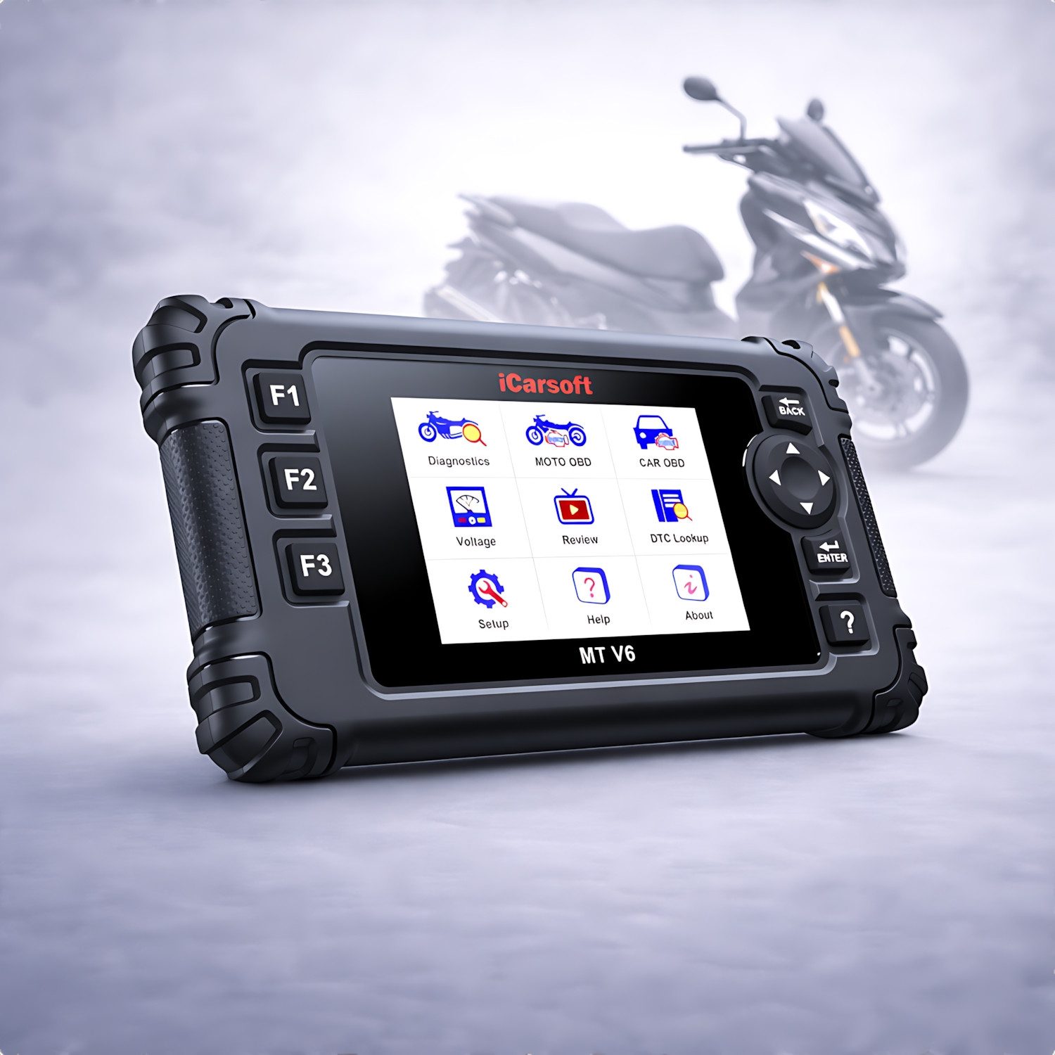 iCarsoft OBD2-Diagnosegerät MT V6 für PIAGGIO Motor Roller OBD Scanner +Adapter +Updates