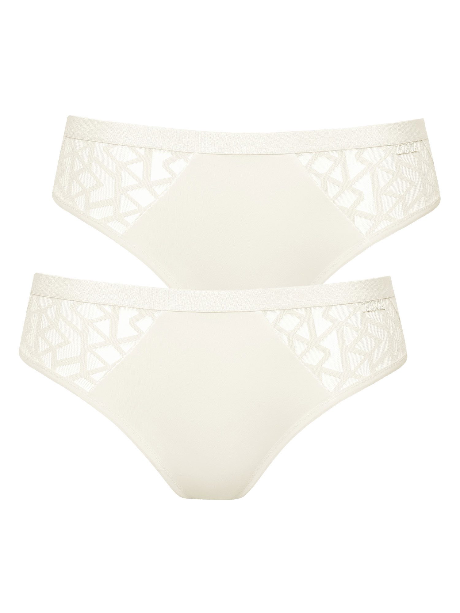 Lisca Bikinislip 2er Pack Slip Opal (Packung, 2-St) verspielter halbtransparenter Tüll, flache Abschlüsse, Komfortbund
