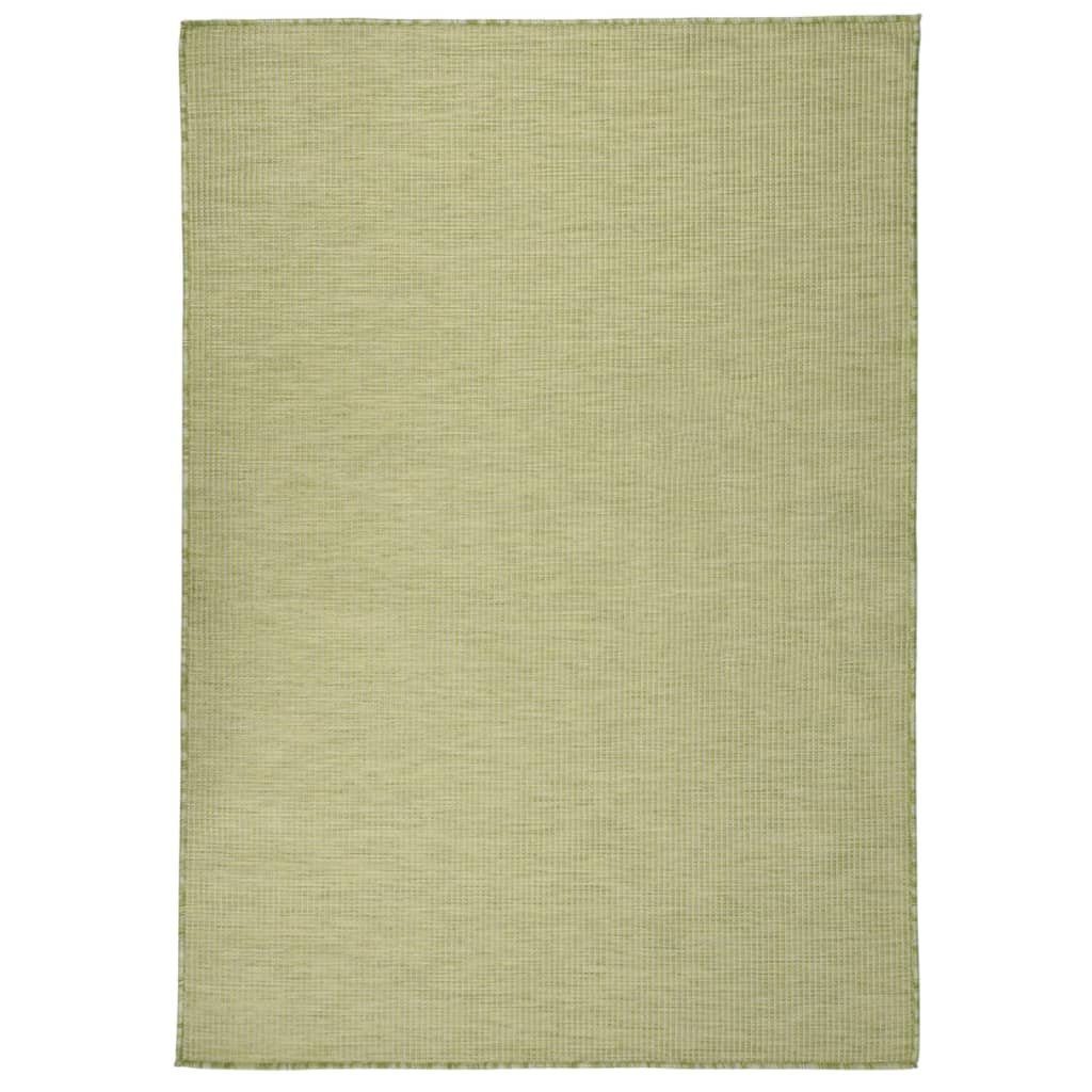 vidaXL Teppich Outdoor-Teppich Flachgewebe 160x230 cm Grün, Rechteckig