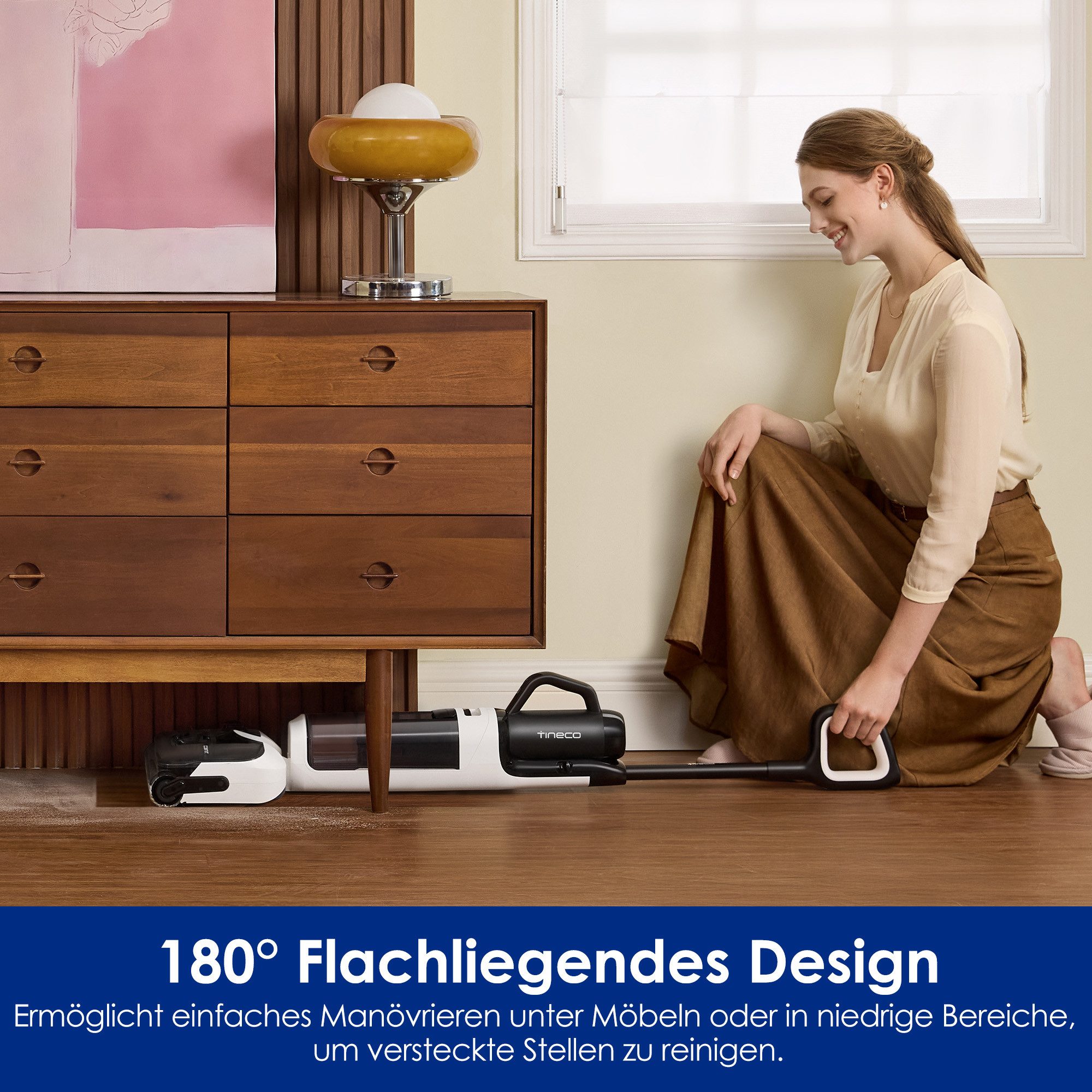 Tineco Nass-Trocken-Sauger FLOOR ONE Switch i5 Stretch, 85°C Heißluft-Trocknung, Handstaubsauger, 180 W, beutellos, Nass-Trocken-Sauger mit optionalem Handstaubsauger (inkl. Aufsätze)