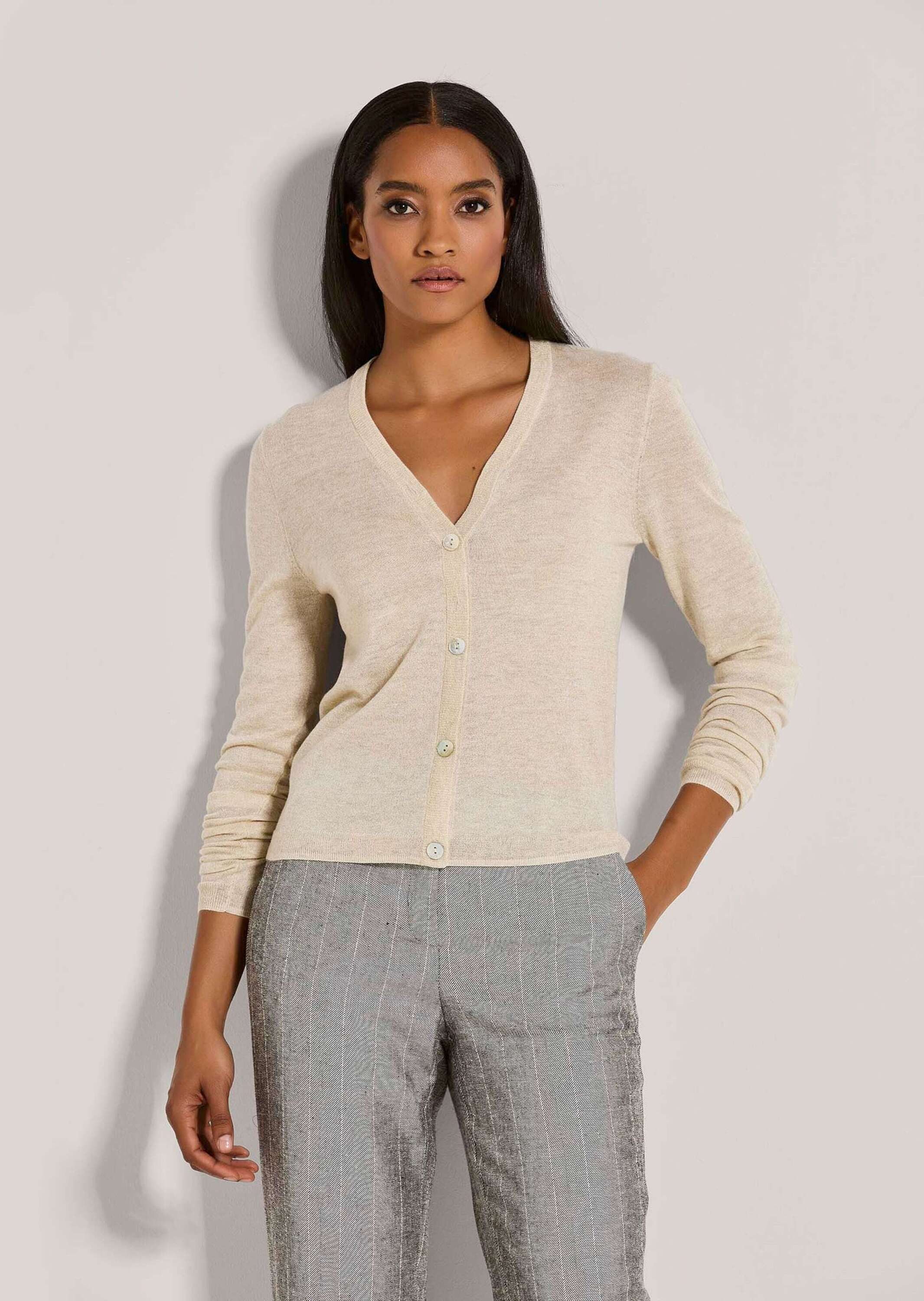 Strickjacke Strickjacke mit Glanz-Effekt