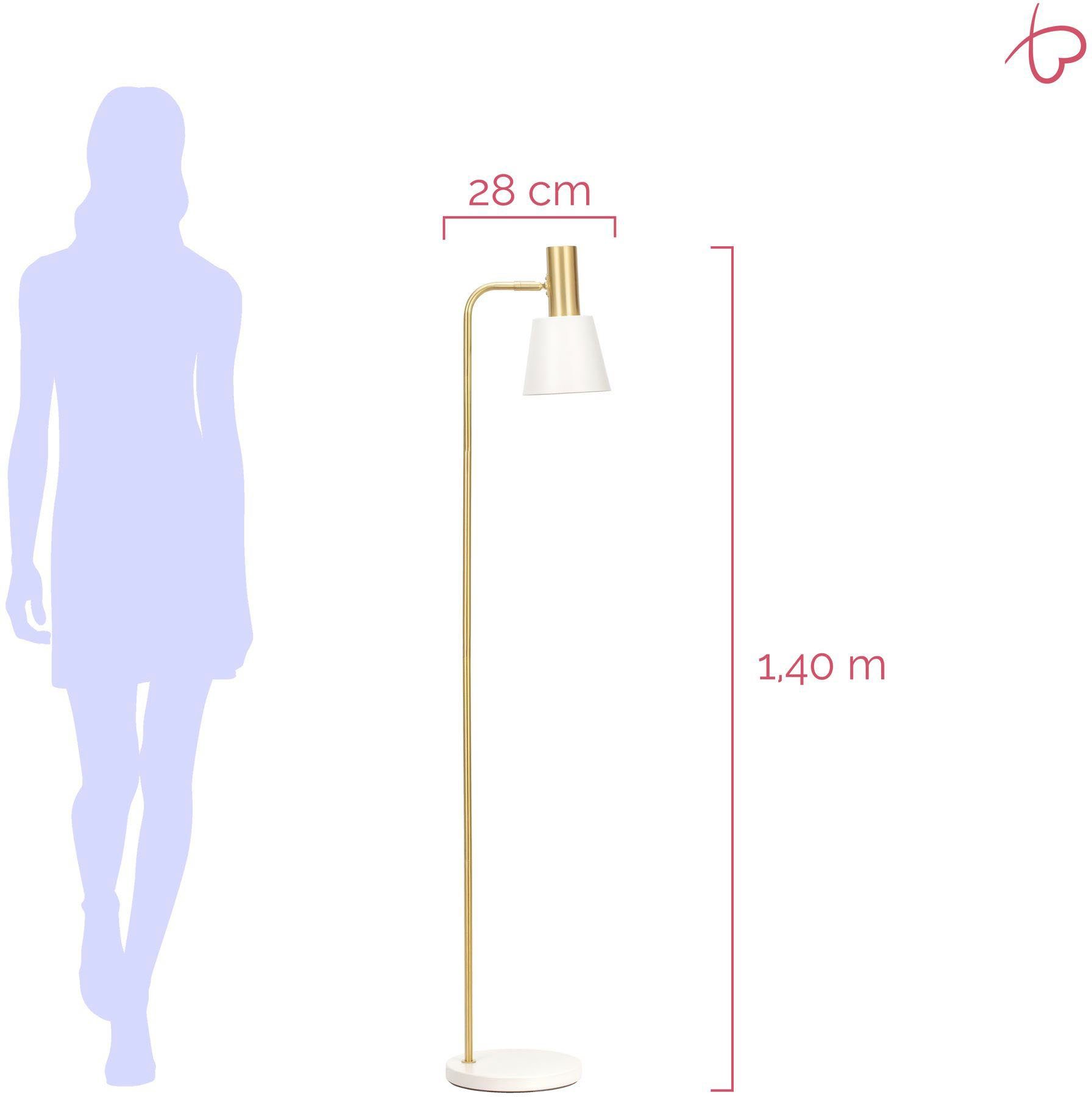 Pauleen Stehlampe Grand Elegance, ohne Metall E27, Weiß, Gold, Leuchtmittel