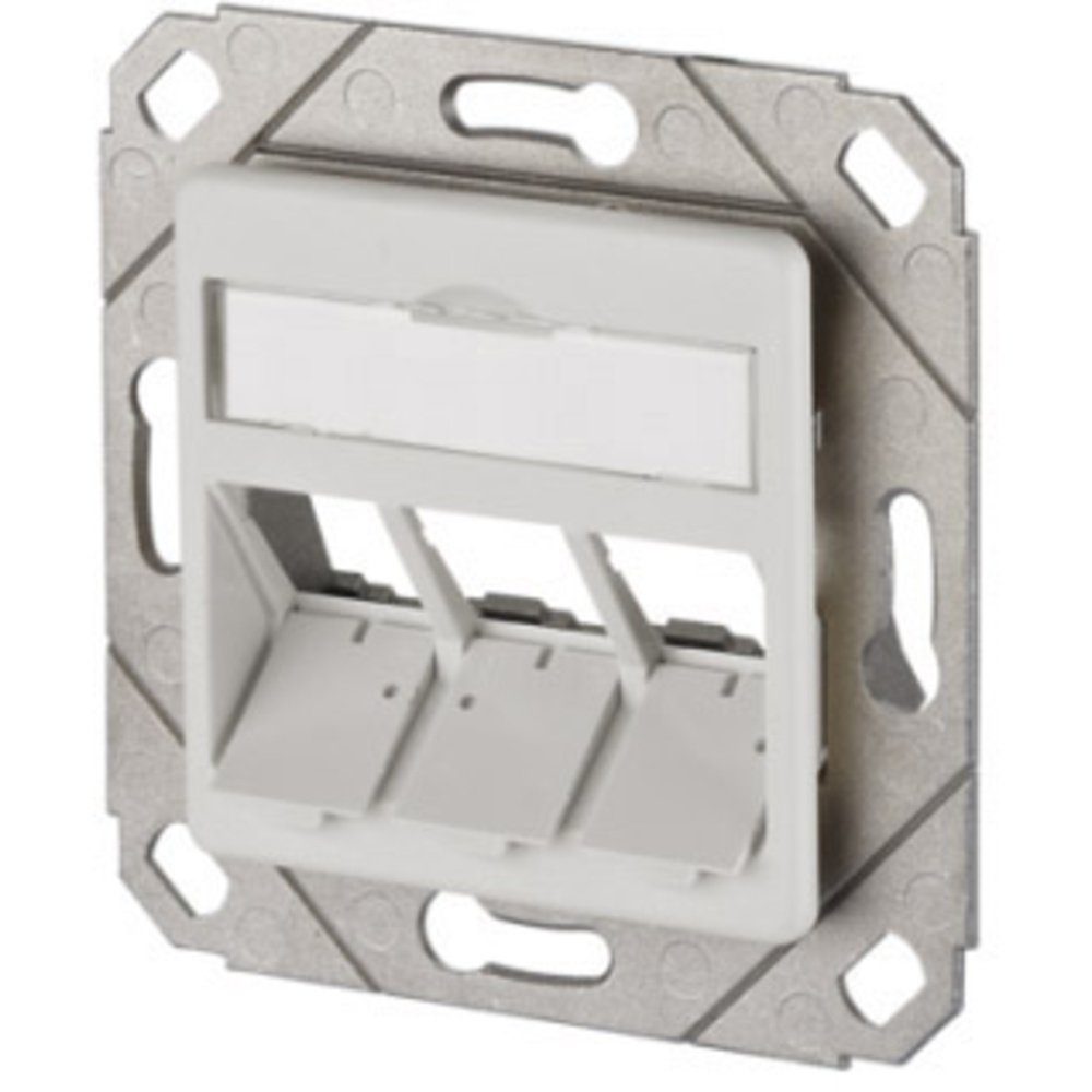 Metz Connect Metz Connect Netzwerkdose Unterputz Einsatz mit Zentralplatte 3 Port Netzwerk-Adapter
