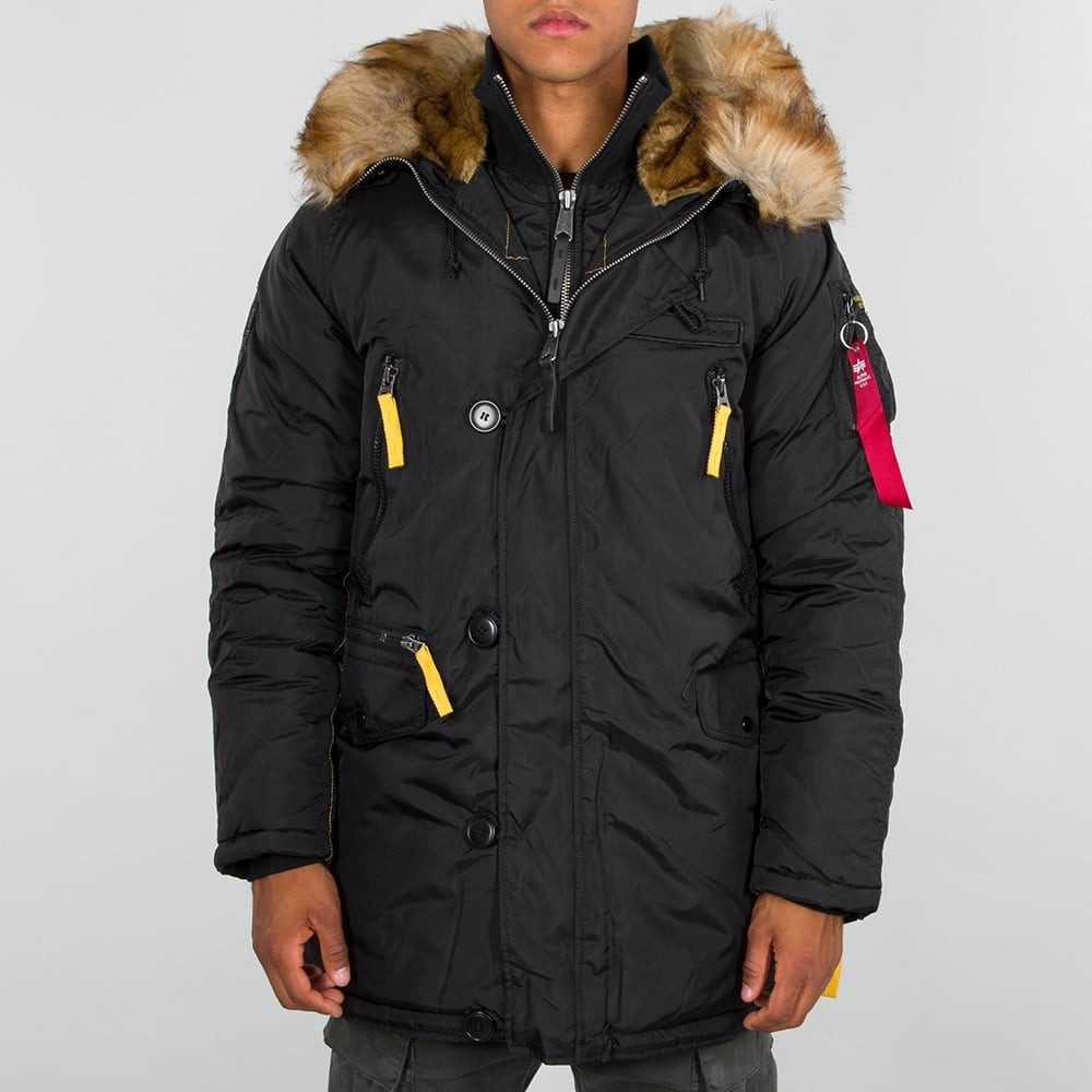 Alpha Industries Winterjacke PPS N3B schwarz/gelb Herren günstig online kaufen