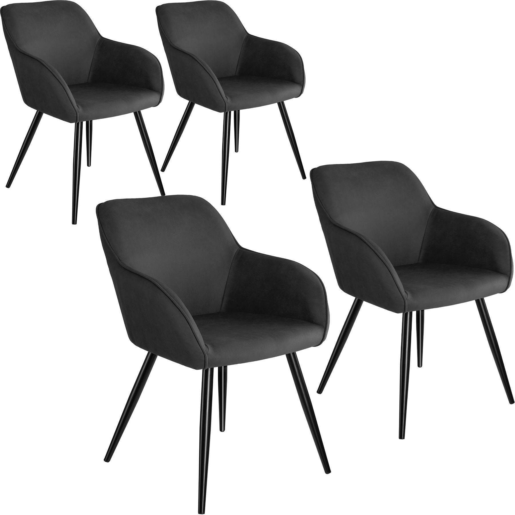 tectake Esszimmerstuhl Marilyn (4er, 4 St), Gepolstert