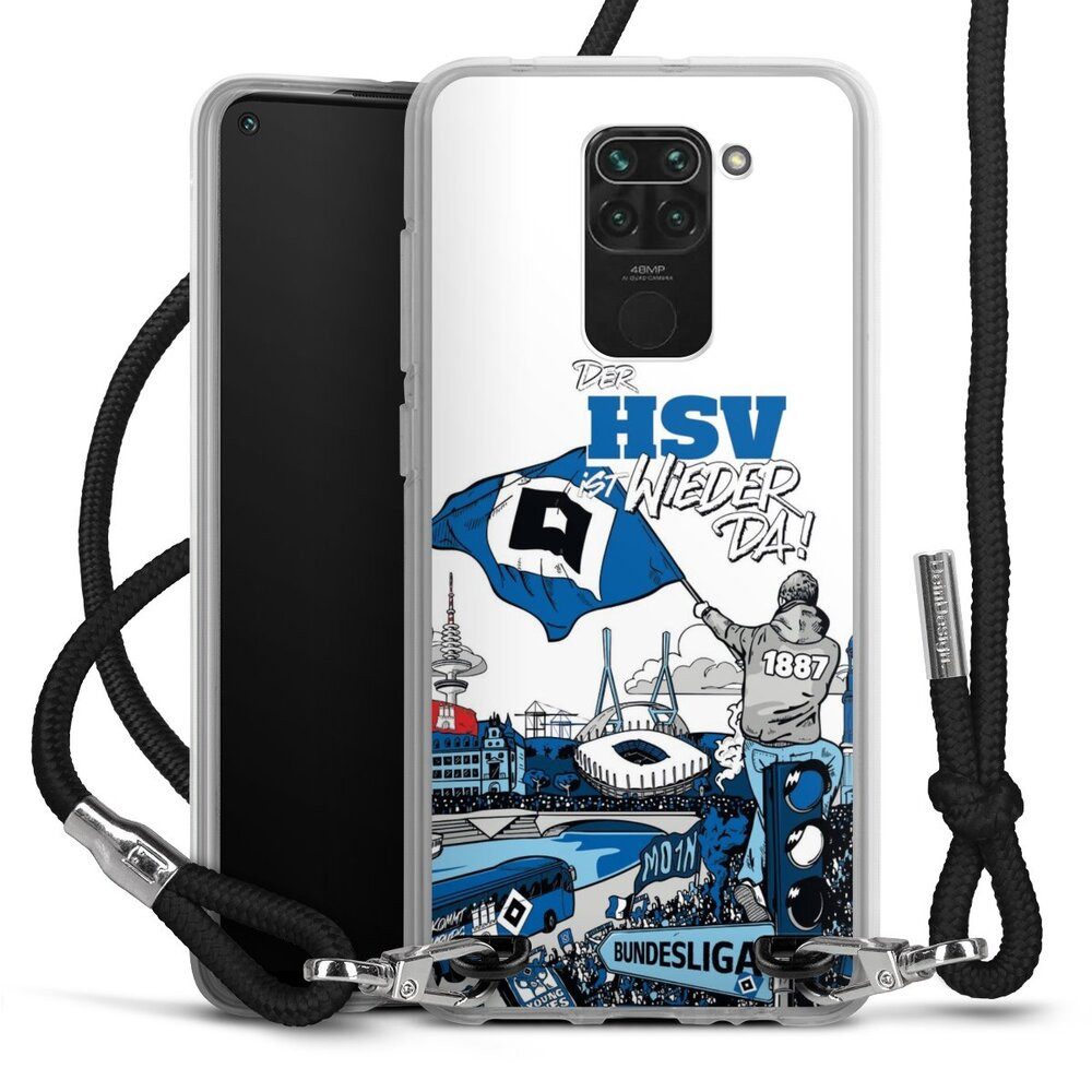 DeinDesign Handyhülle Hamburger SV Offizielles Lizenzprodukt Aufstieg, Xiaomi Redmi Note 9 Handykette Hülle mit Band Case zum Umhängen