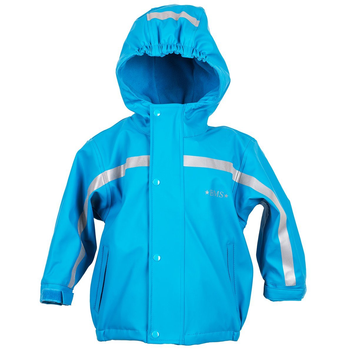 BMS Winterjacke BMS gefütterte Regenjacke, Buddeljacke Kapuze thermo abnehmbare alpinblau